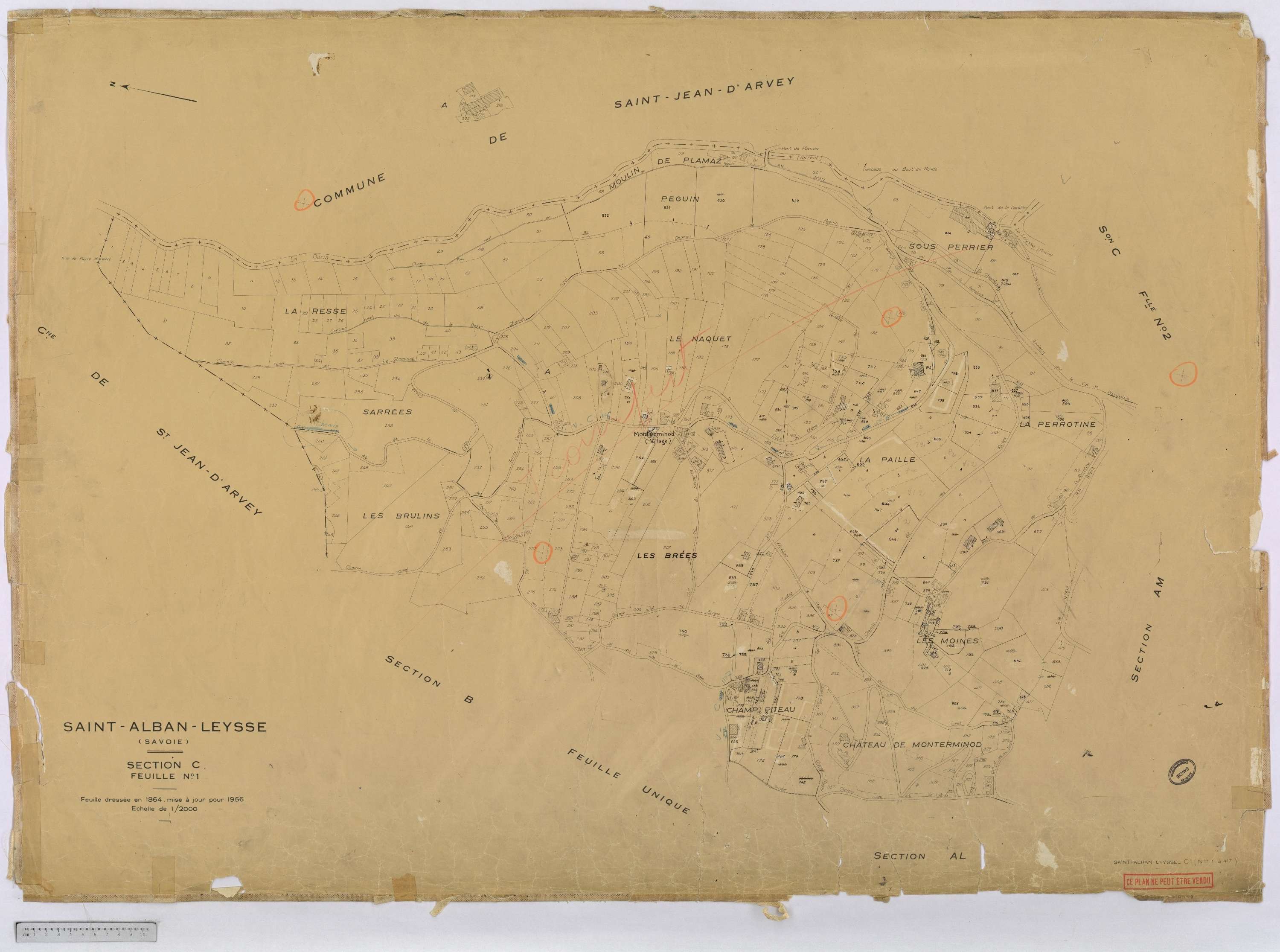 Saint-Cassin - Cadastre rénové, version définitive (1962).