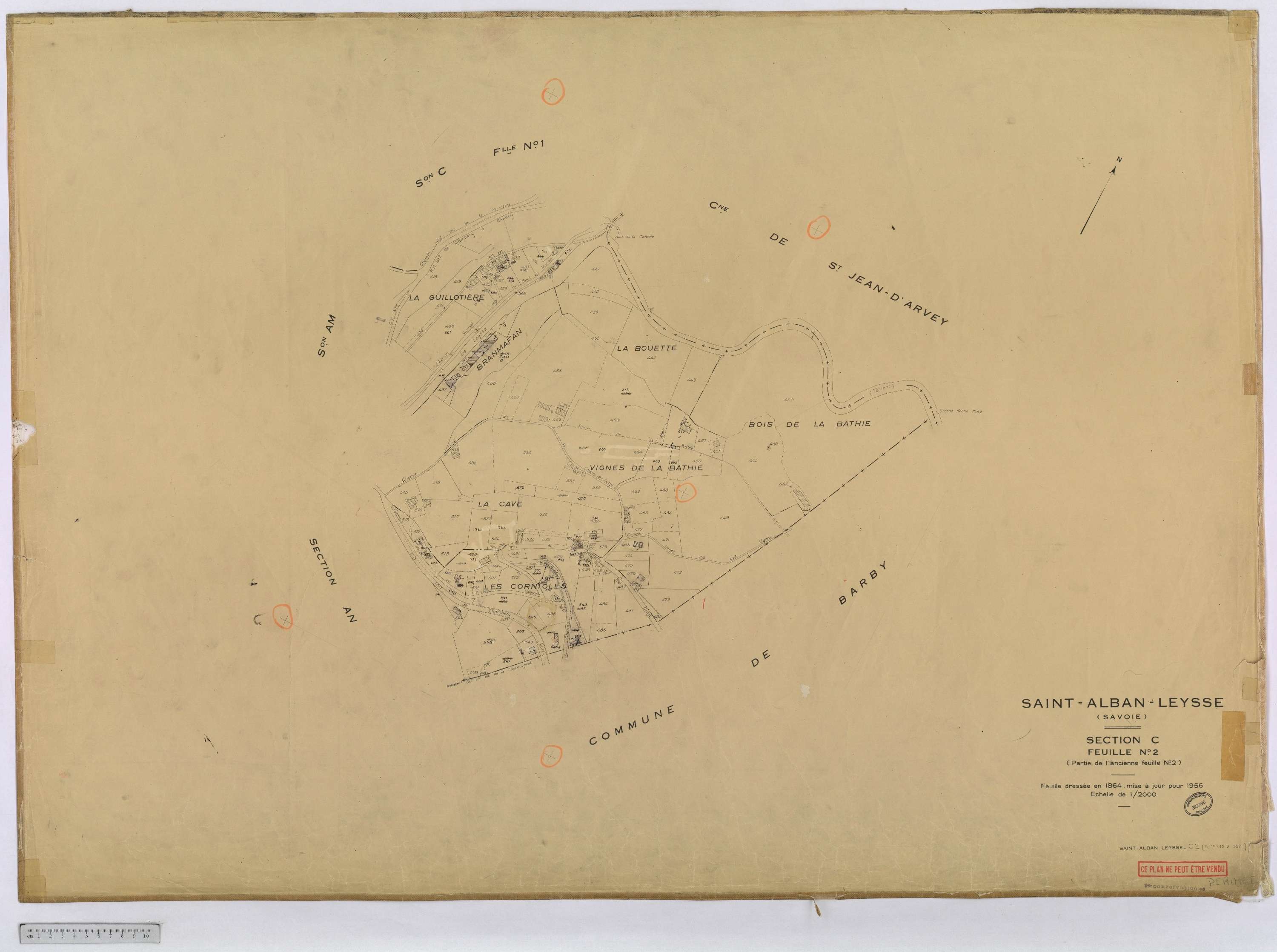 Saint-Cassin - Cadastre rénové, version définitive (1962).