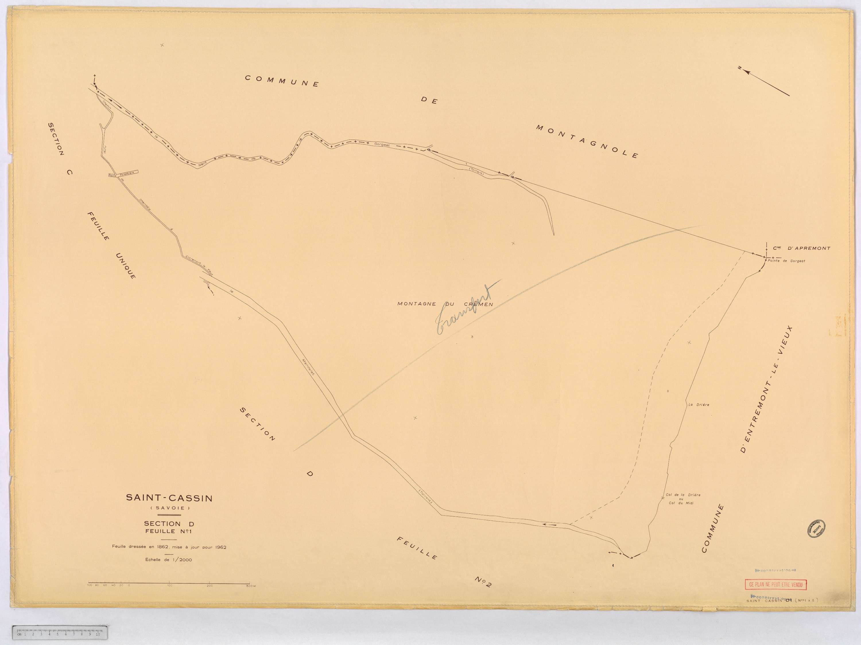Saint-Cassin - Cadastre rénové, version définitive (1962).