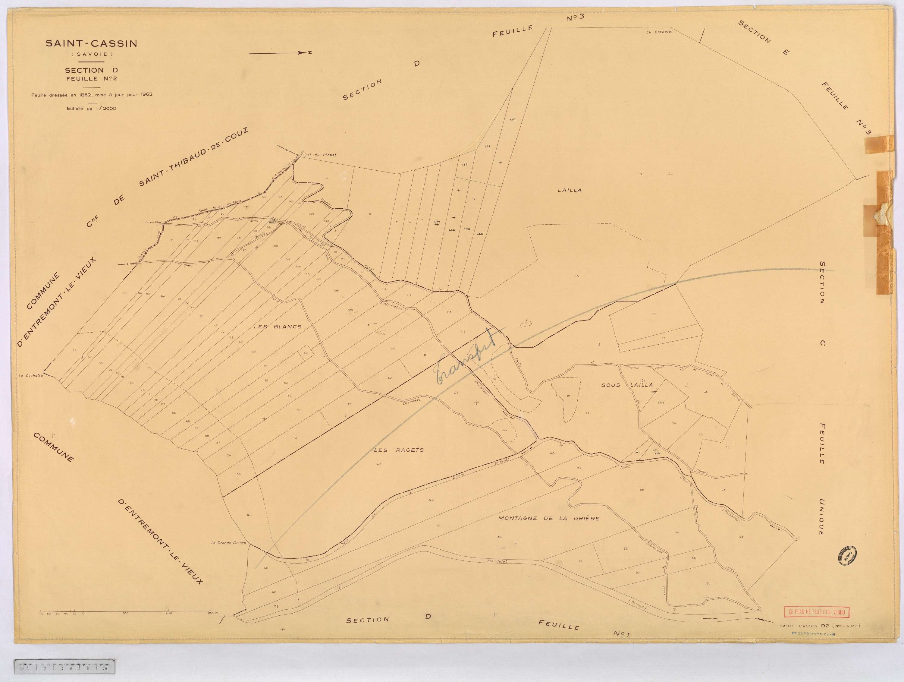 Saint-Cassin - Cadastre rénové, version définitive (1962).