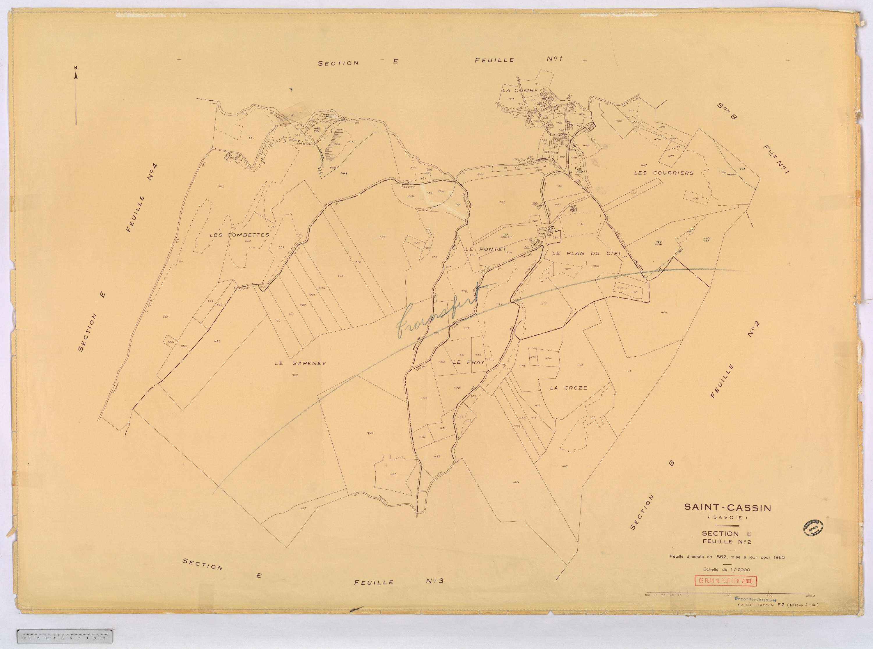 Saint-Cassin - Cadastre rénové, version définitive (1962).