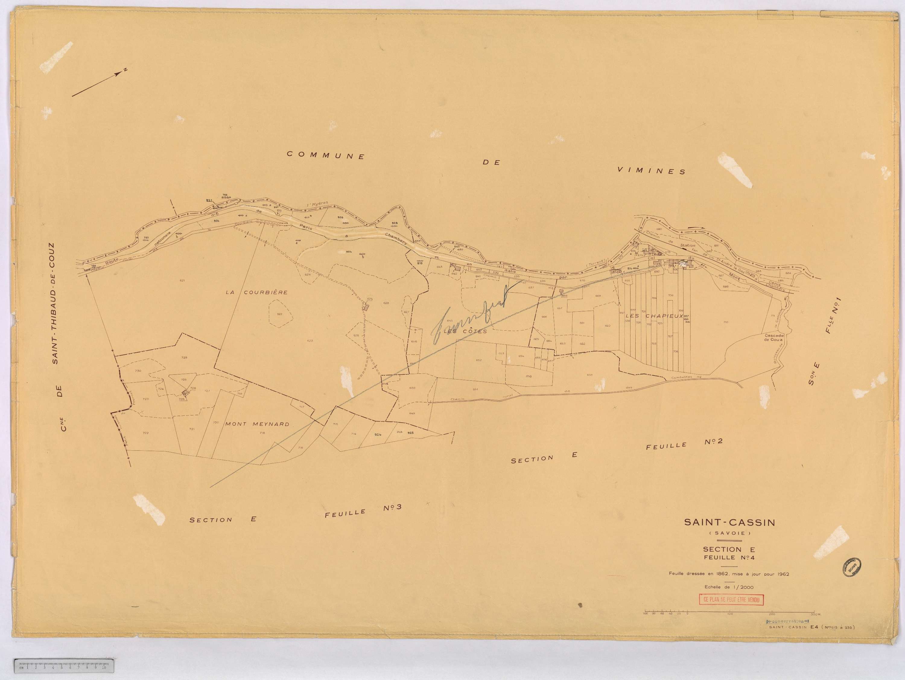 Saint-Cassin - Cadastre rénové, version définitive (1962).