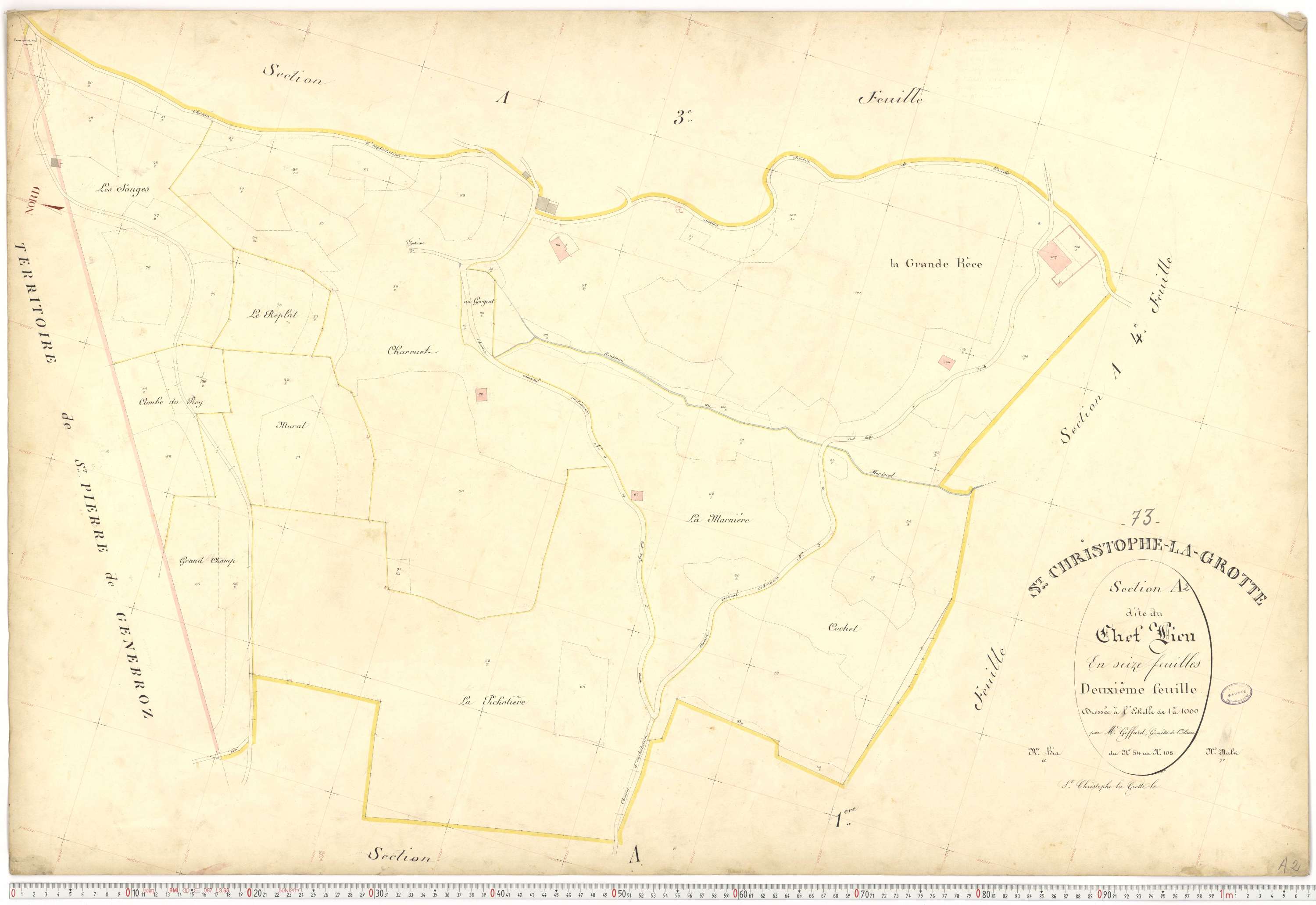 Saint-Christophe - Plans cadastraux du premier cadastre français.