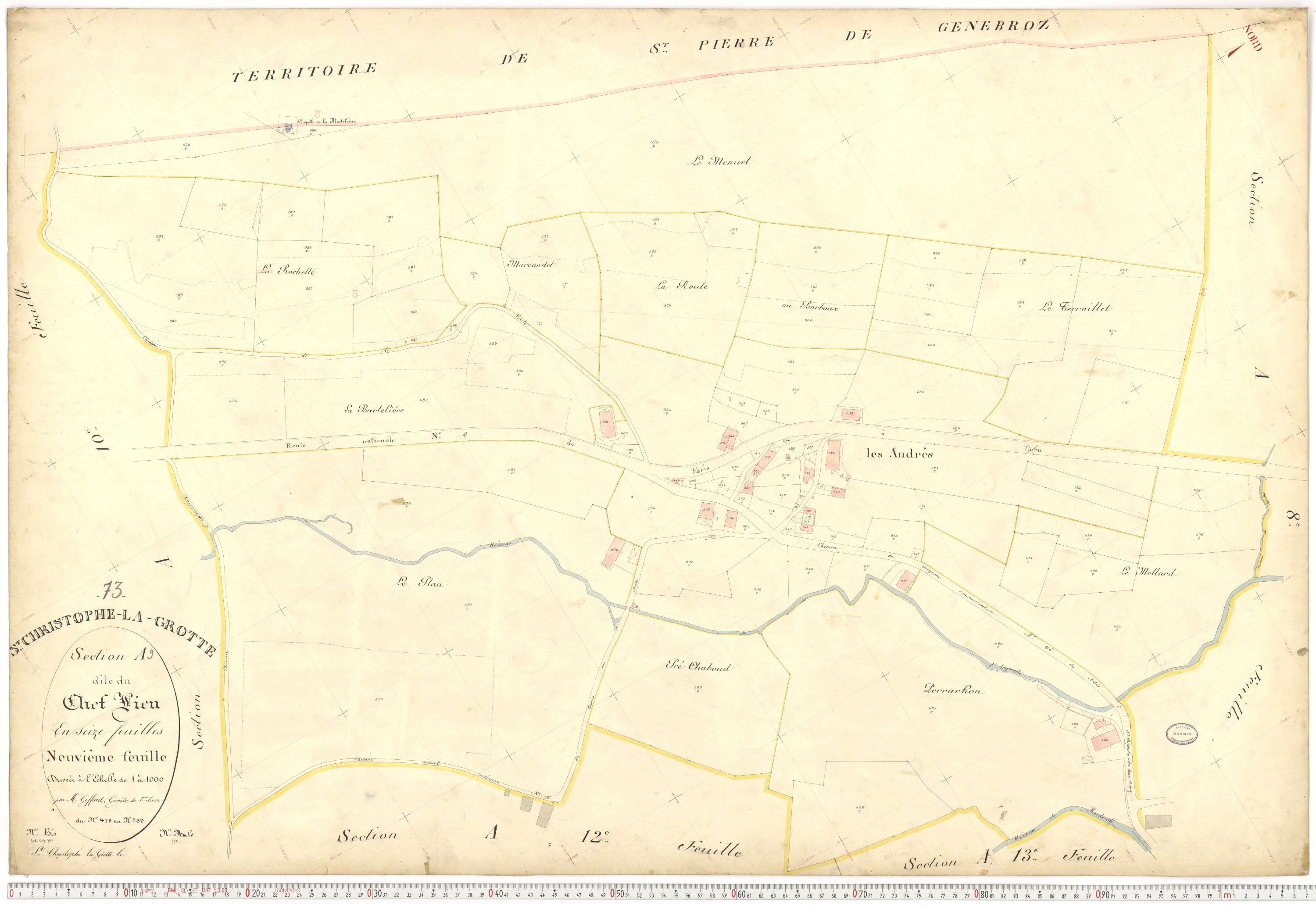 Saint-Christophe - Plans cadastraux du premier cadastre français.