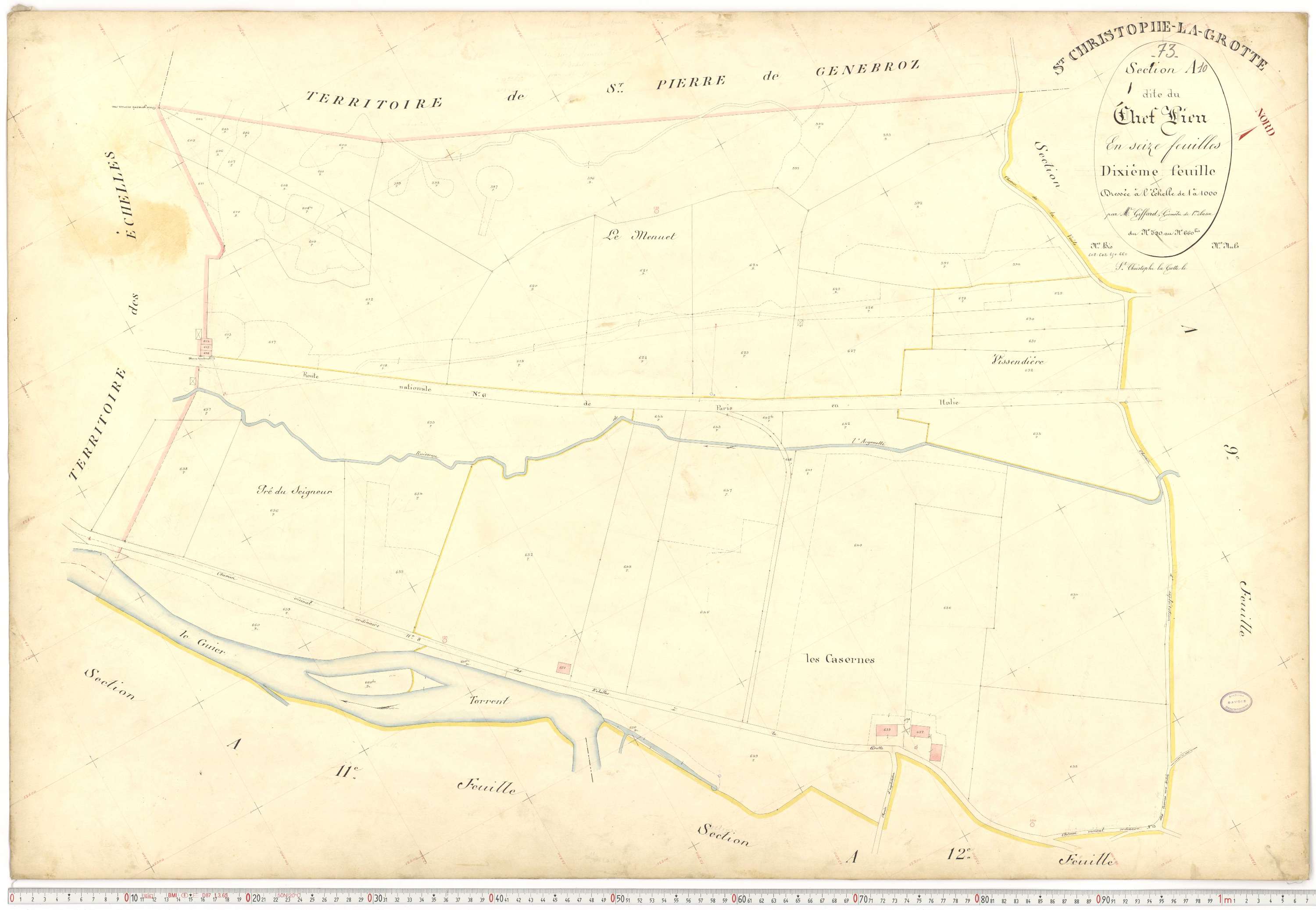 Saint-Christophe - Plans cadastraux du premier cadastre français.
