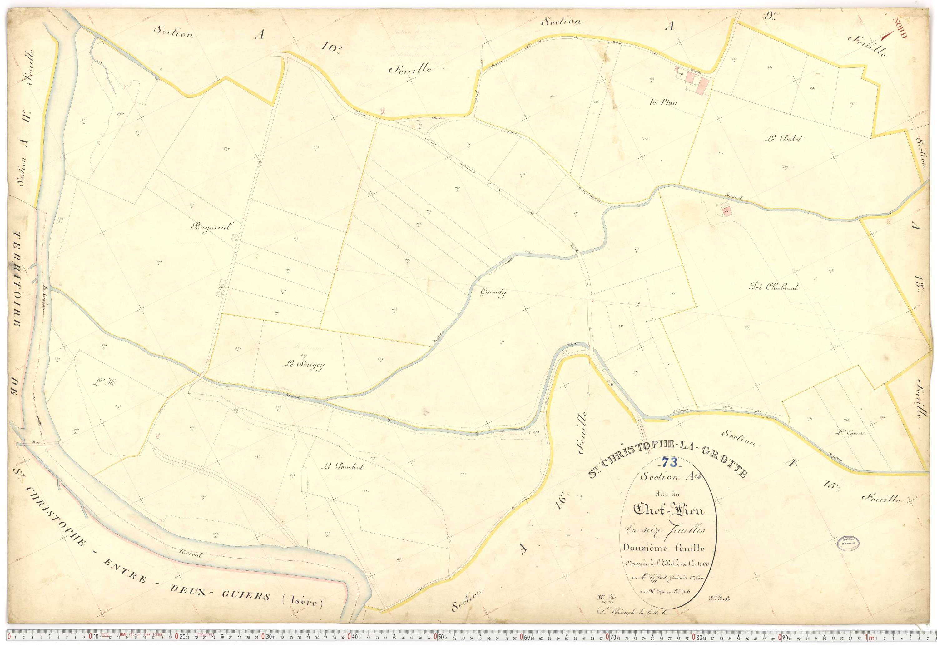 Saint-Christophe - Plans cadastraux du premier cadastre français.
