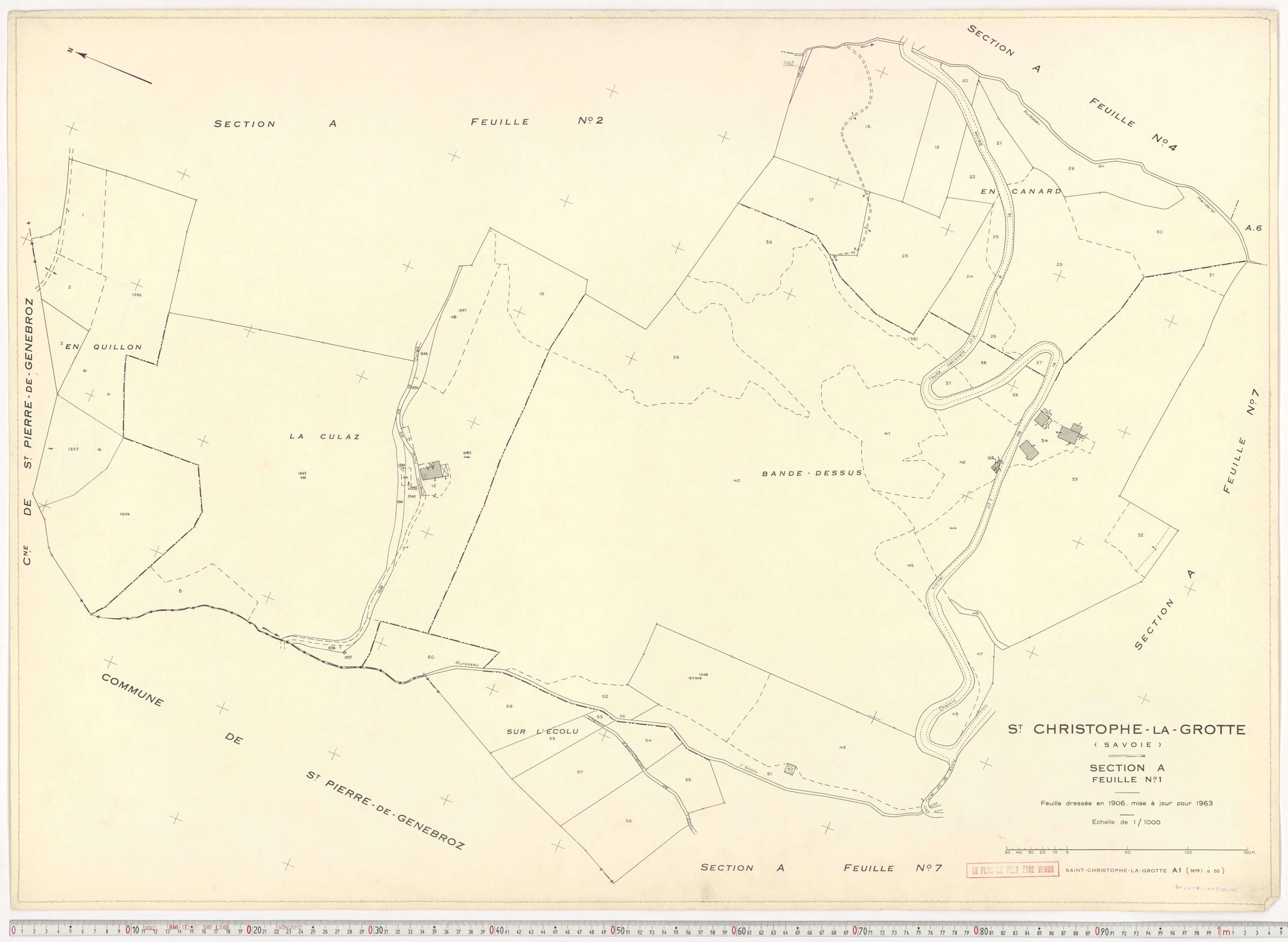Saint-Christophe - Plans cadastraux du cadastre rénové en 1963 et mis à jour en 1988.