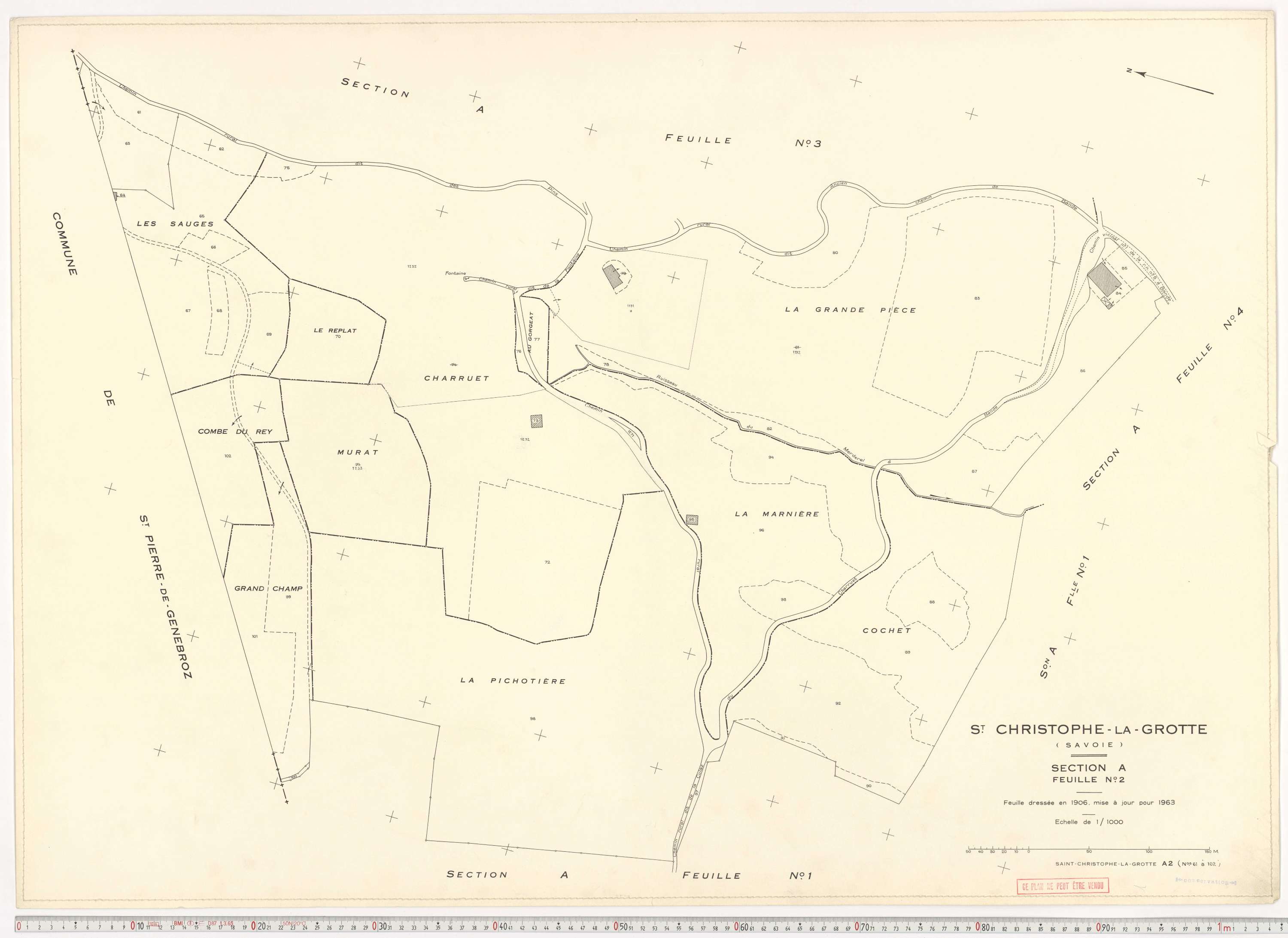 Saint-Christophe - Plans cadastraux du cadastre rénové en 1963 et mis à jour en 1988.