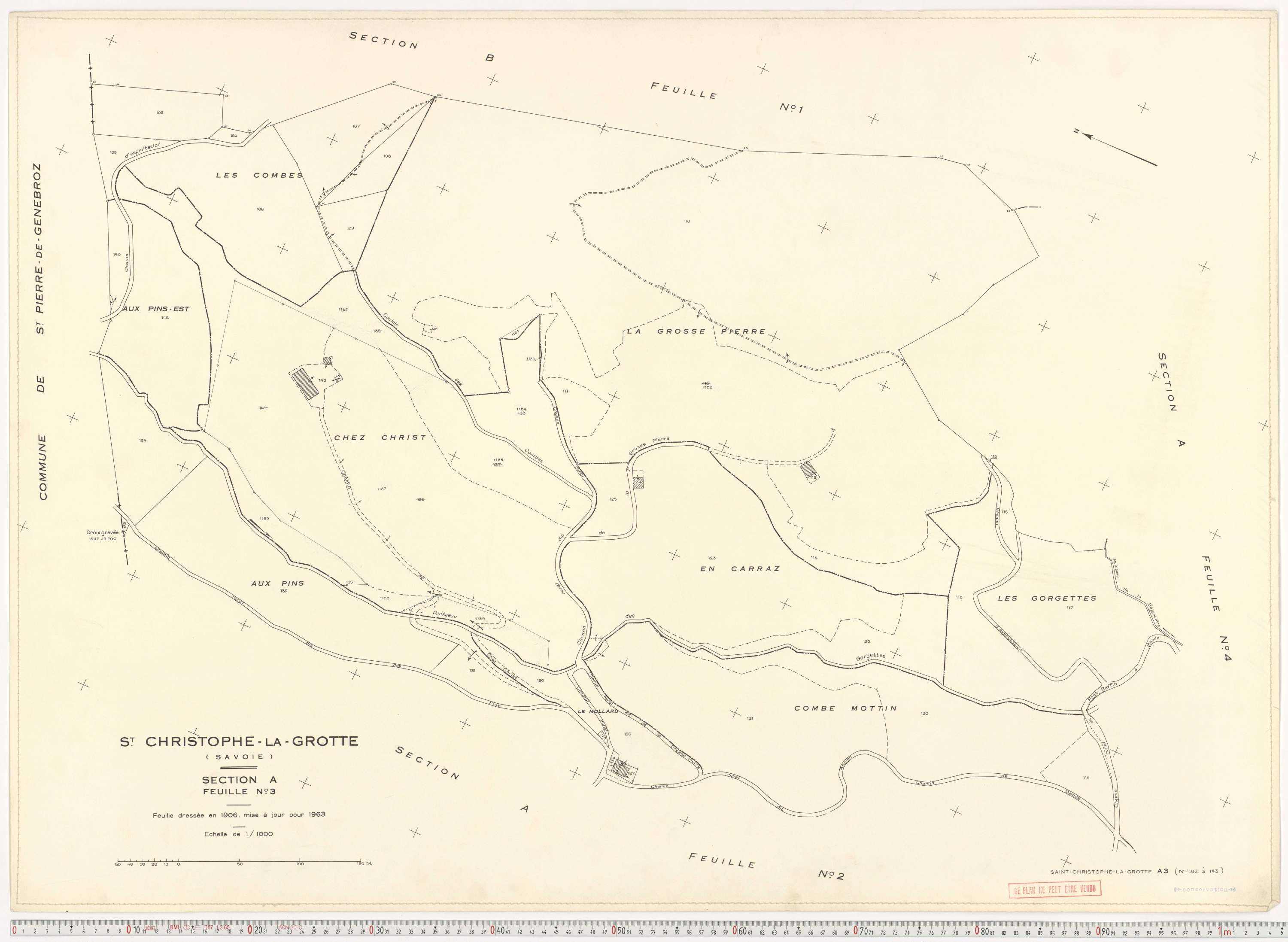 Saint-Christophe - Plans cadastraux du cadastre rénové en 1963 et mis à jour en 1988.