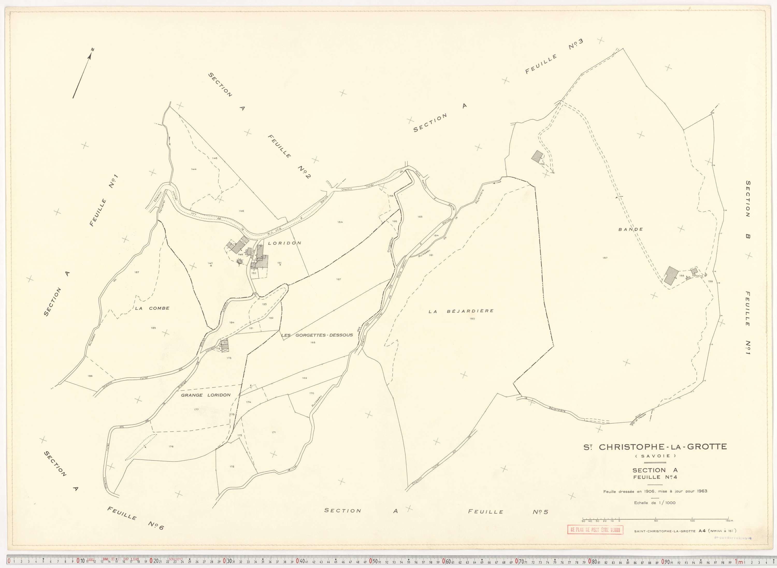 Saint-Christophe - Plans cadastraux du cadastre rénové en 1963 et mis à jour en 1988.