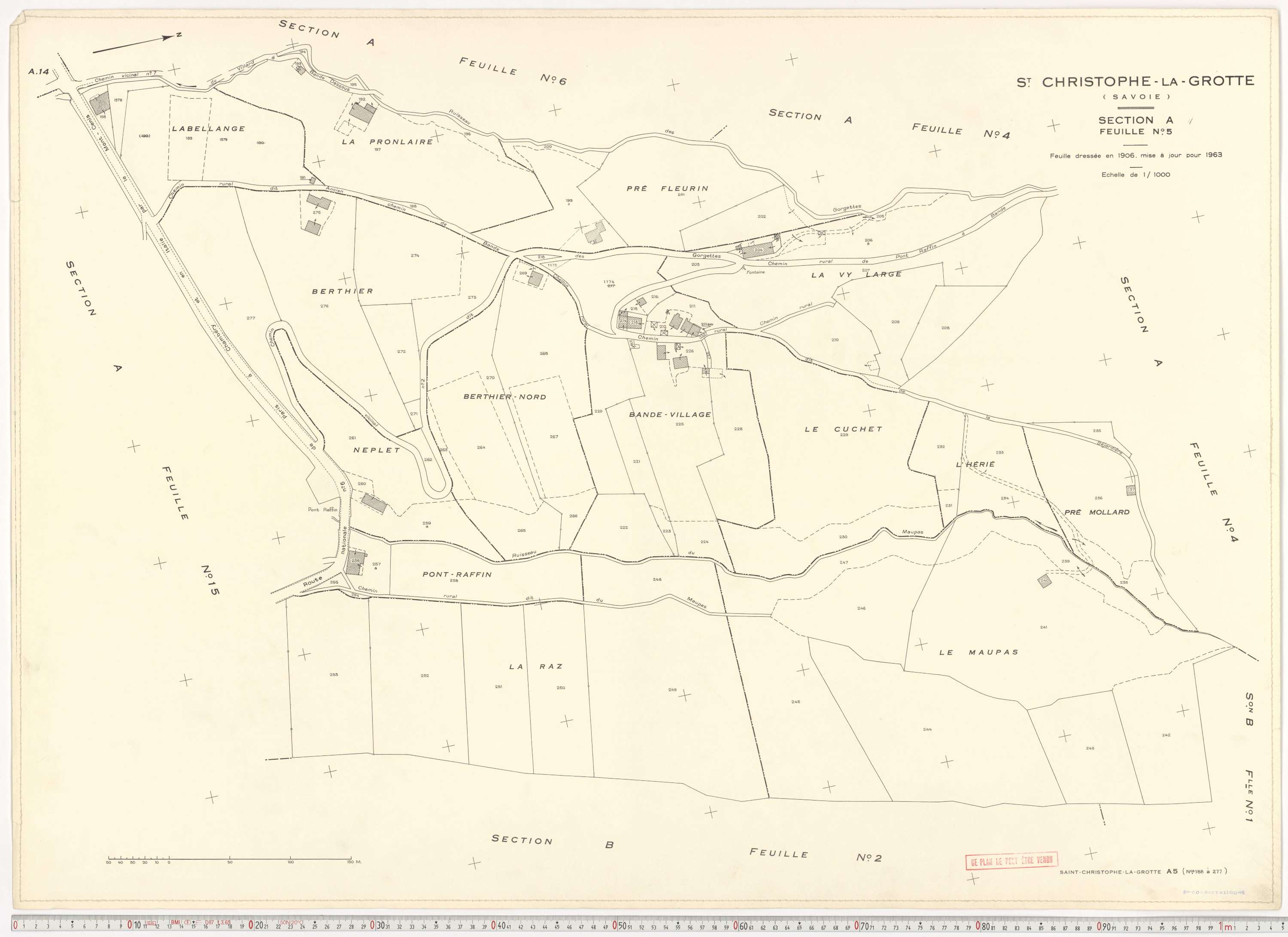 Saint-Christophe - Plans cadastraux du cadastre rénové en 1963 et mis à jour en 1988.