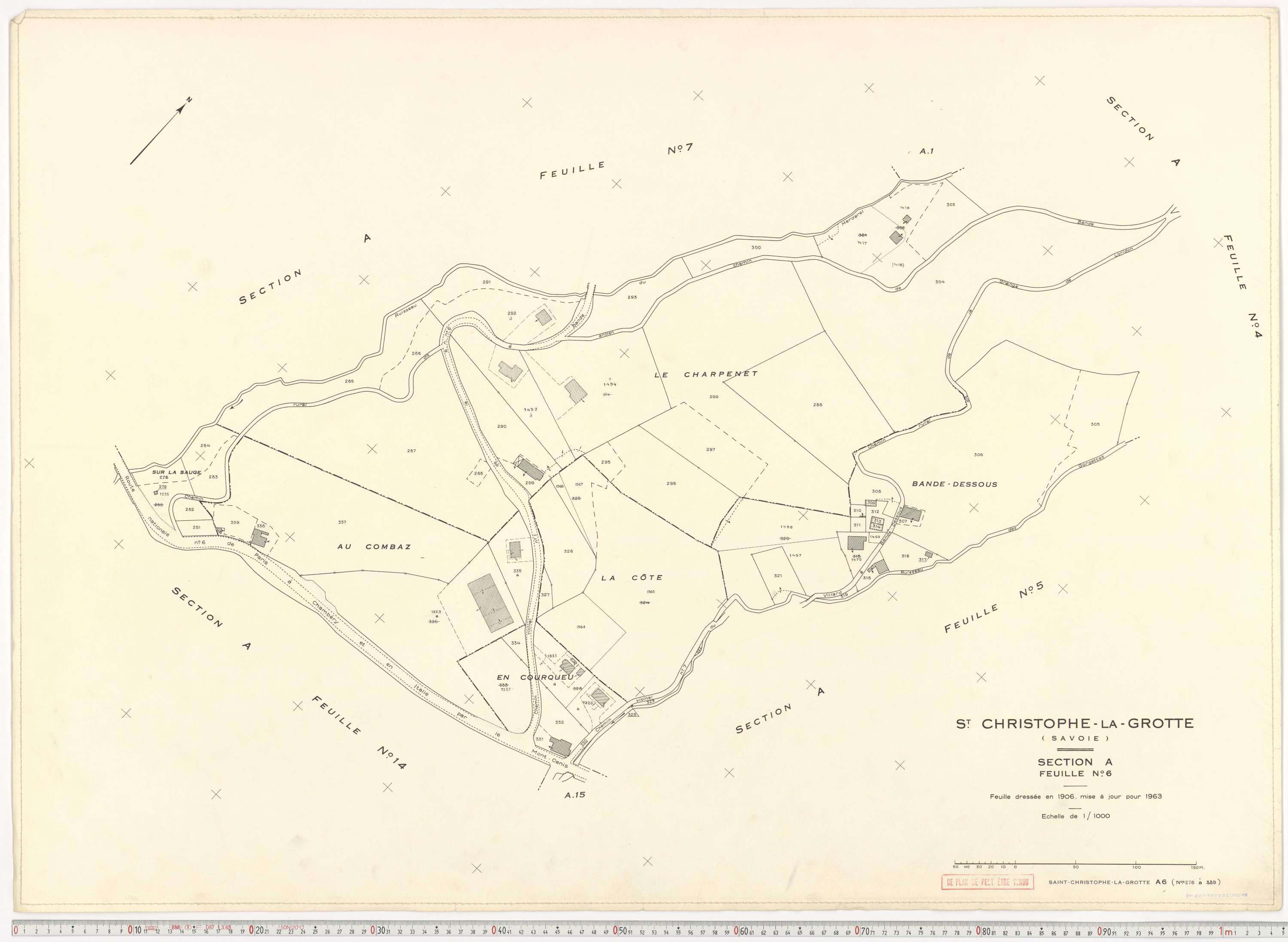 Saint-Christophe - Plans cadastraux du cadastre rénové en 1963 et mis à jour en 1988.