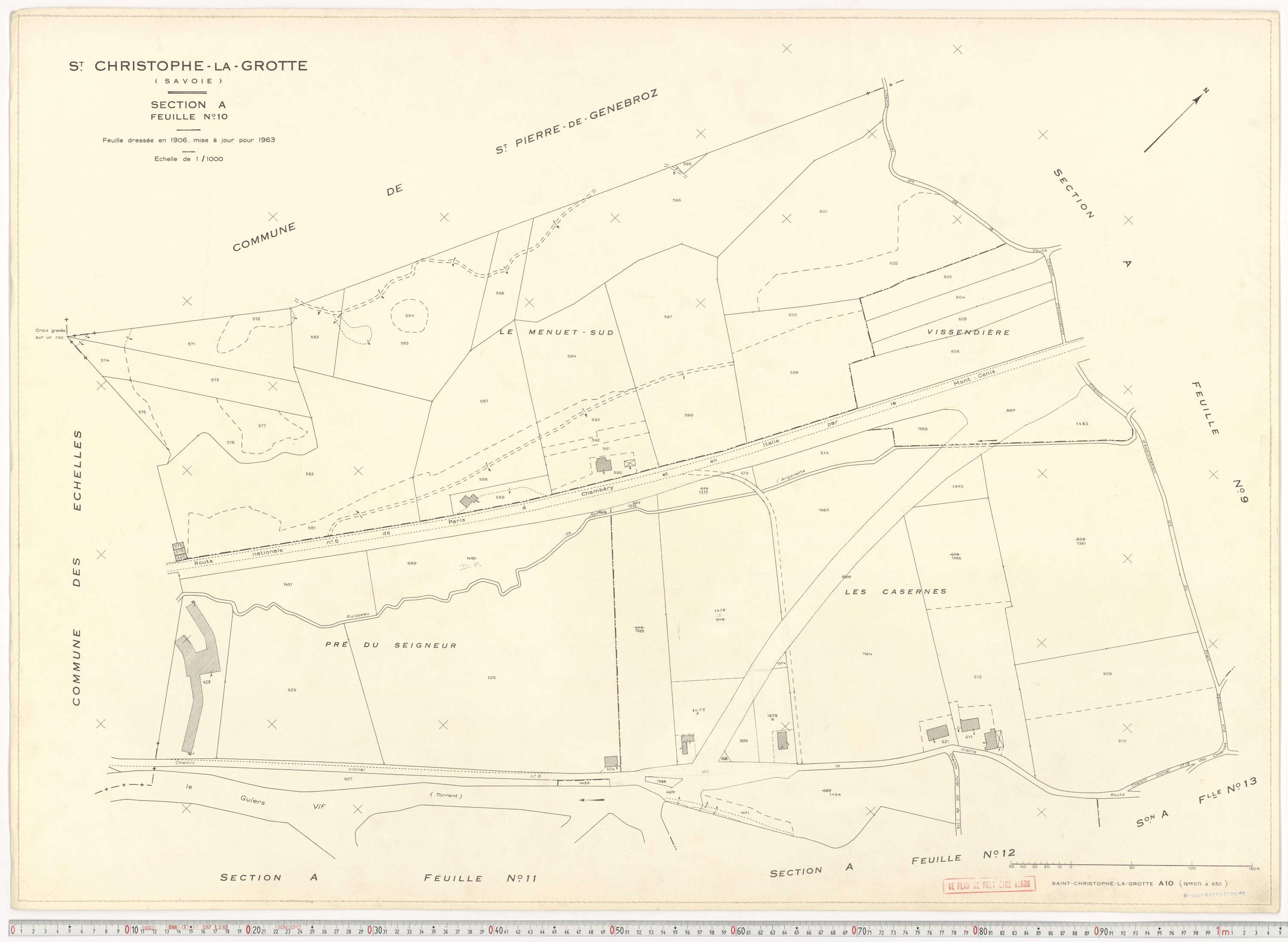 Saint-Christophe - Plans cadastraux du cadastre rénové en 1963 et mis à jour en 1988.