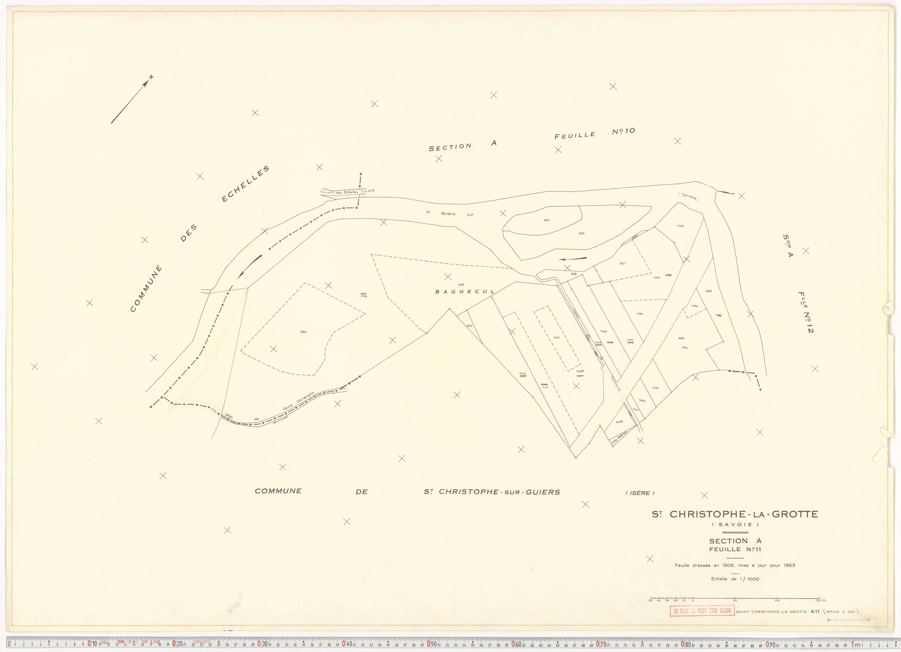 Saint-Christophe - Plans cadastraux du cadastre rénové en 1963 et mis à jour en 1988.