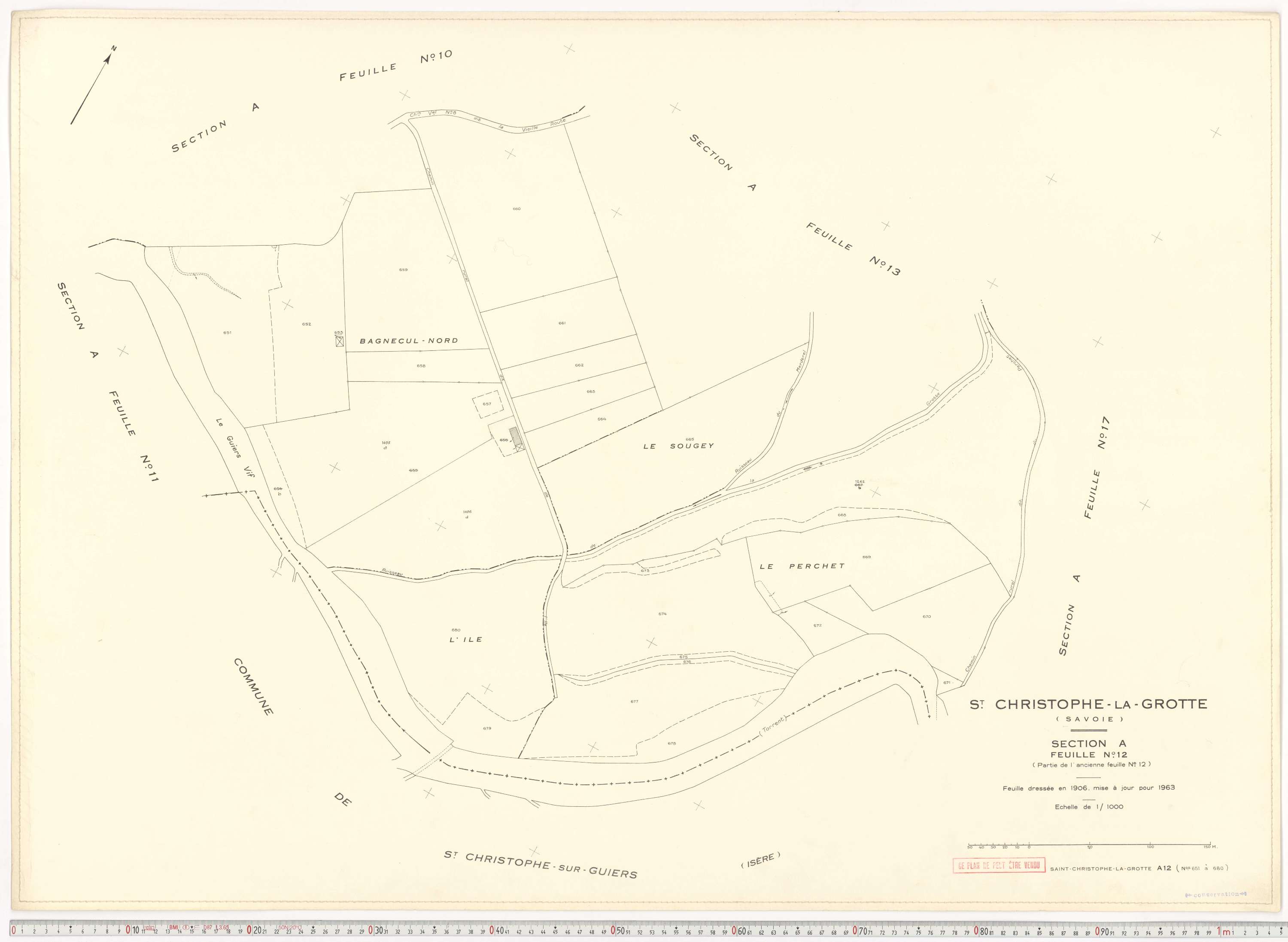 Saint-Christophe - Plans cadastraux du cadastre rénové en 1963 et mis à jour en 1988.