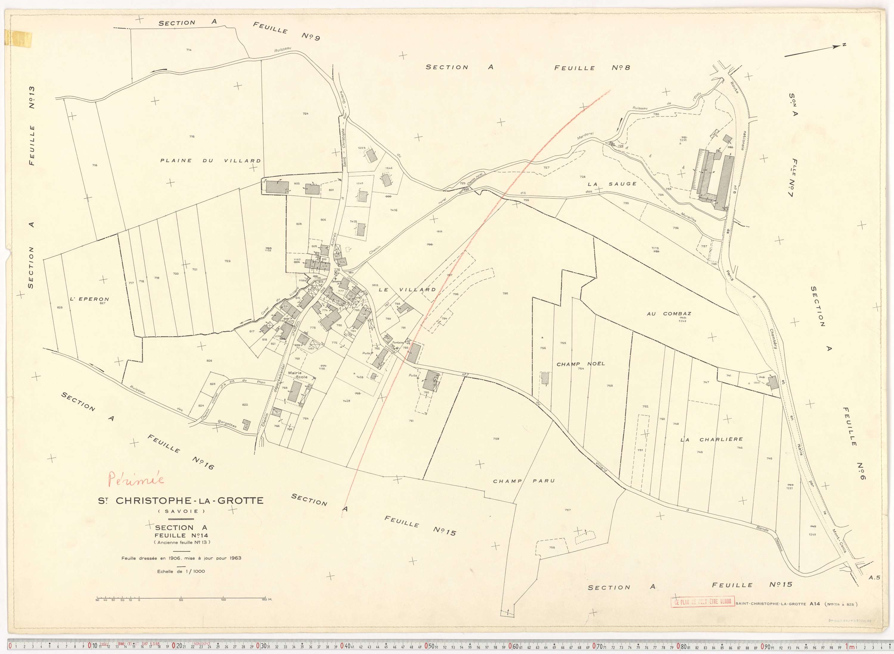 Saint-Christophe - Plans cadastraux du cadastre rénové en 1963 et mis à jour en 1988.