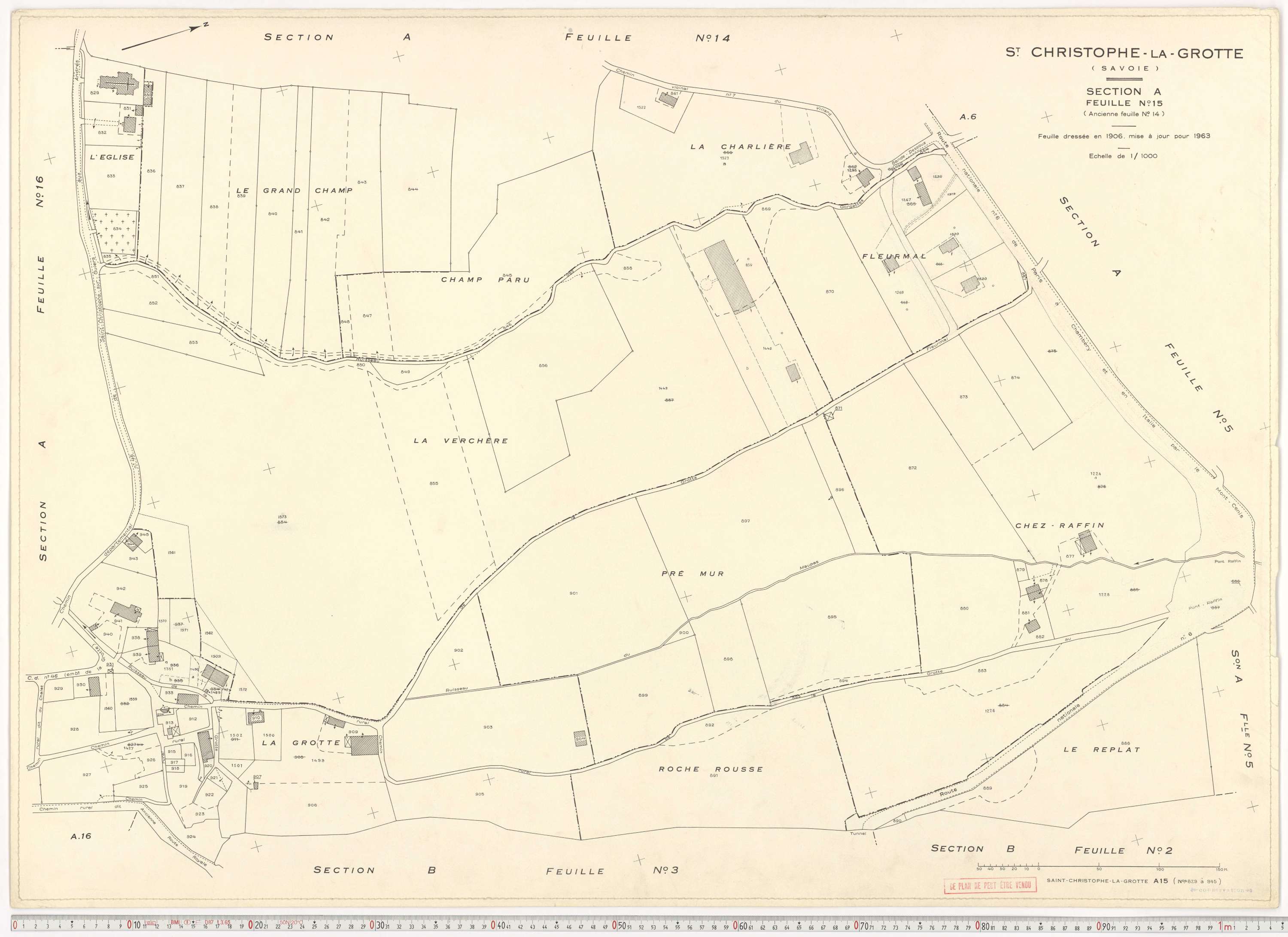 Saint-Christophe - Plans cadastraux du cadastre rénové en 1963 et mis à jour en 1988.