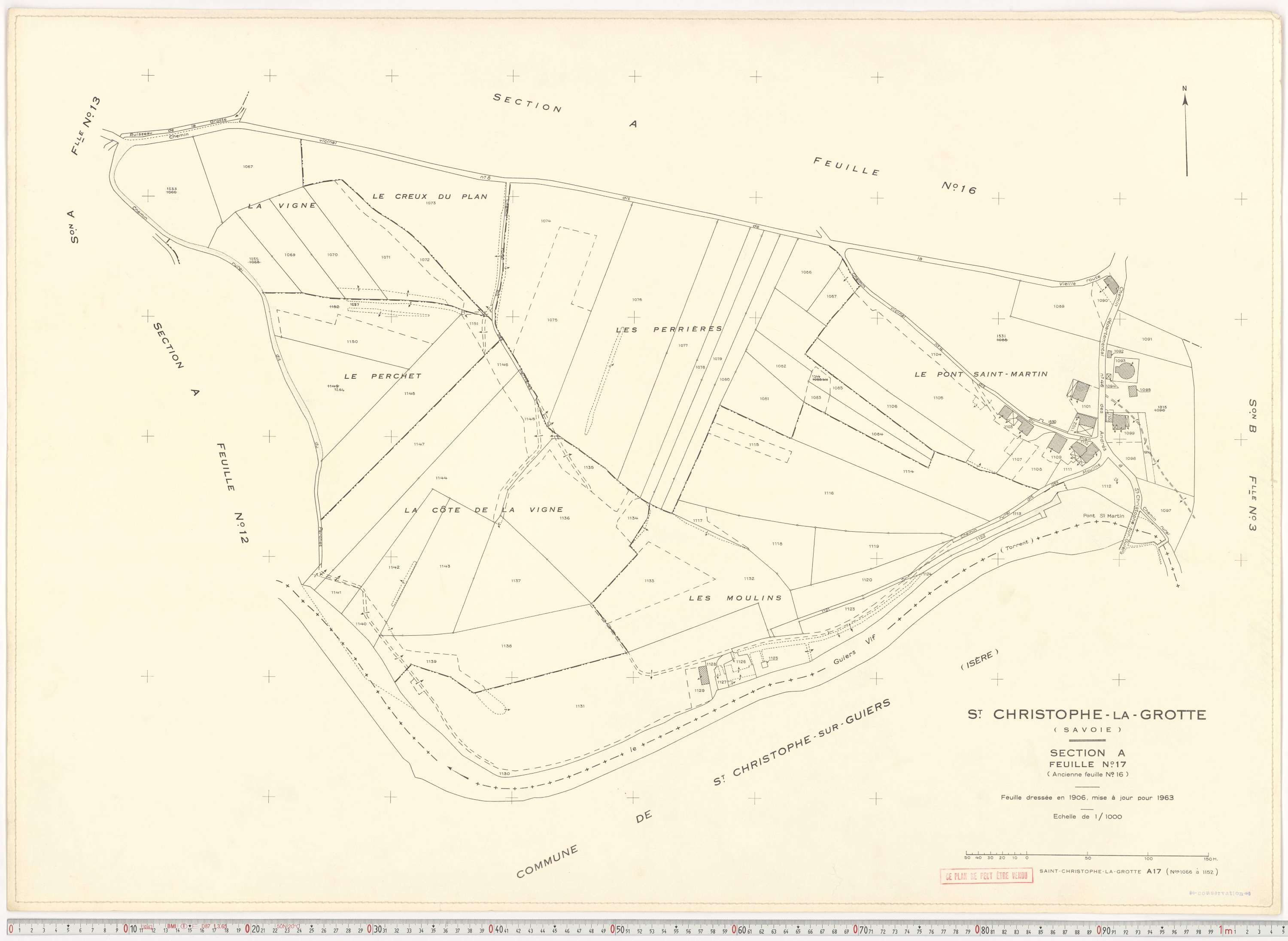 Saint-Christophe - Plans cadastraux du cadastre rénové en 1963 et mis à jour en 1988.