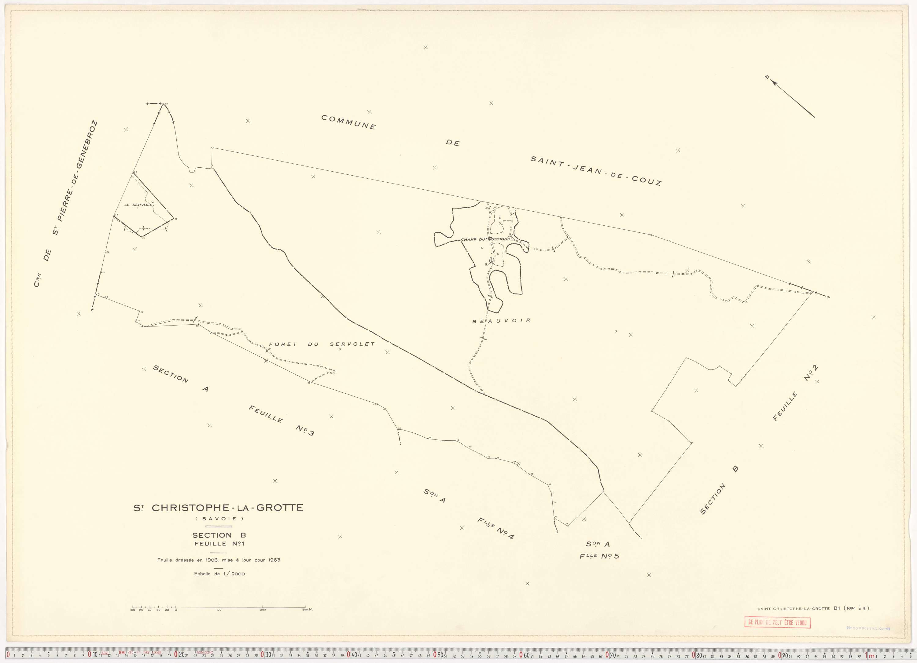 Saint-Christophe - Plans cadastraux du cadastre rénové en 1963 et mis à jour en 1988.