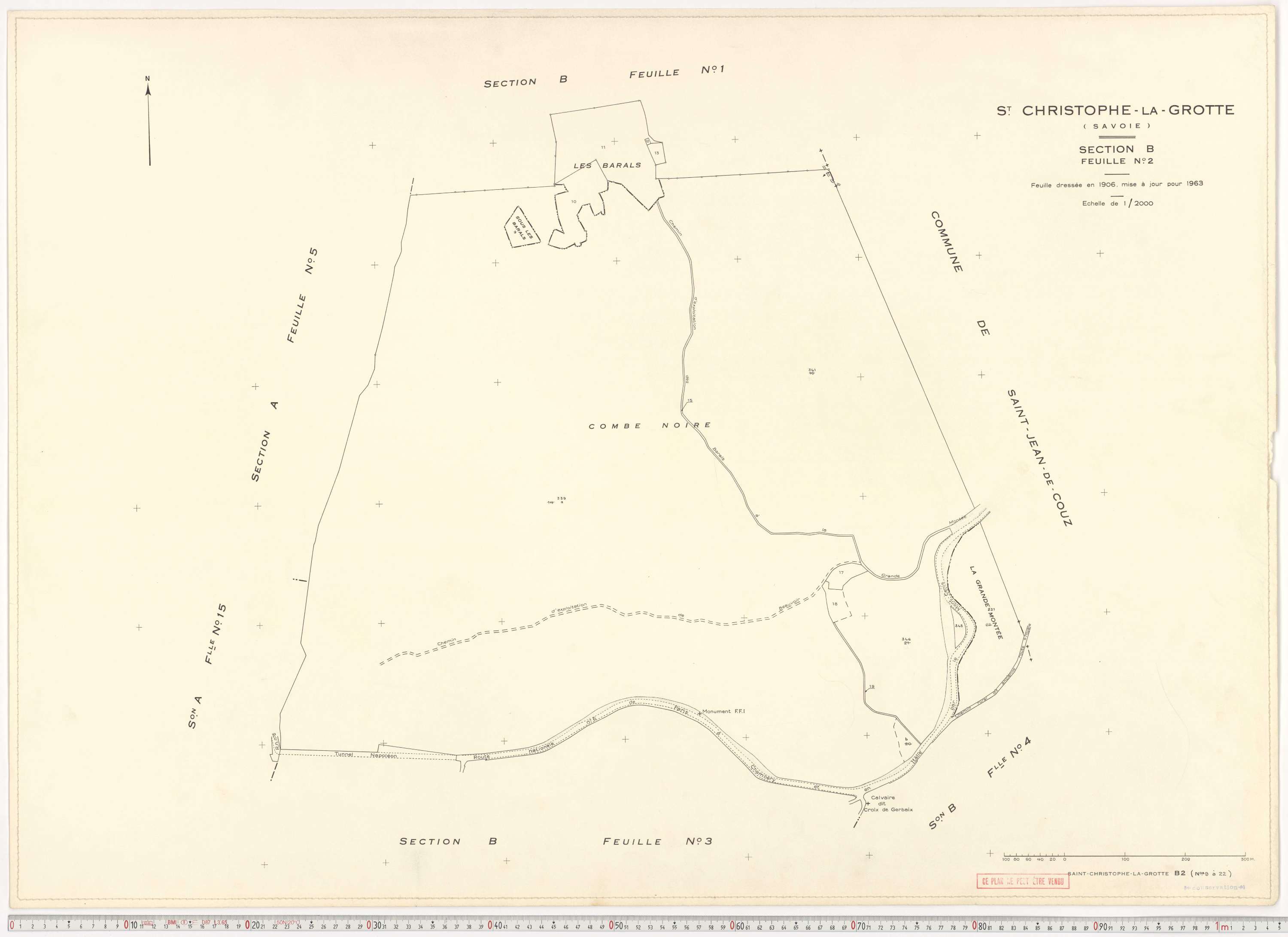 Saint-Christophe - Plans cadastraux du cadastre rénové en 1963 et mis à jour en 1988.