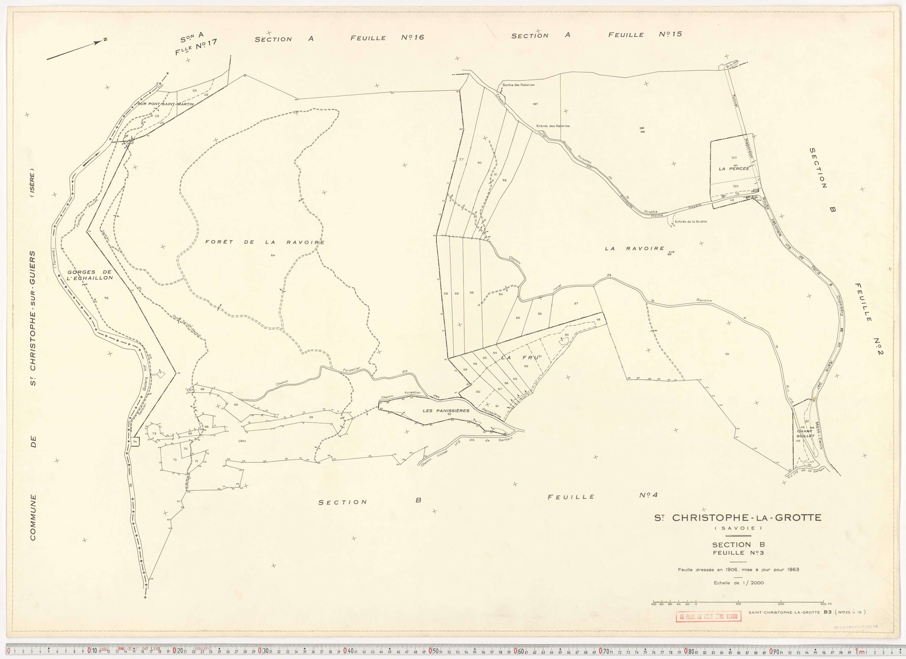 Saint-Christophe - Plans cadastraux du cadastre rénové en 1963 et mis à jour en 1988.