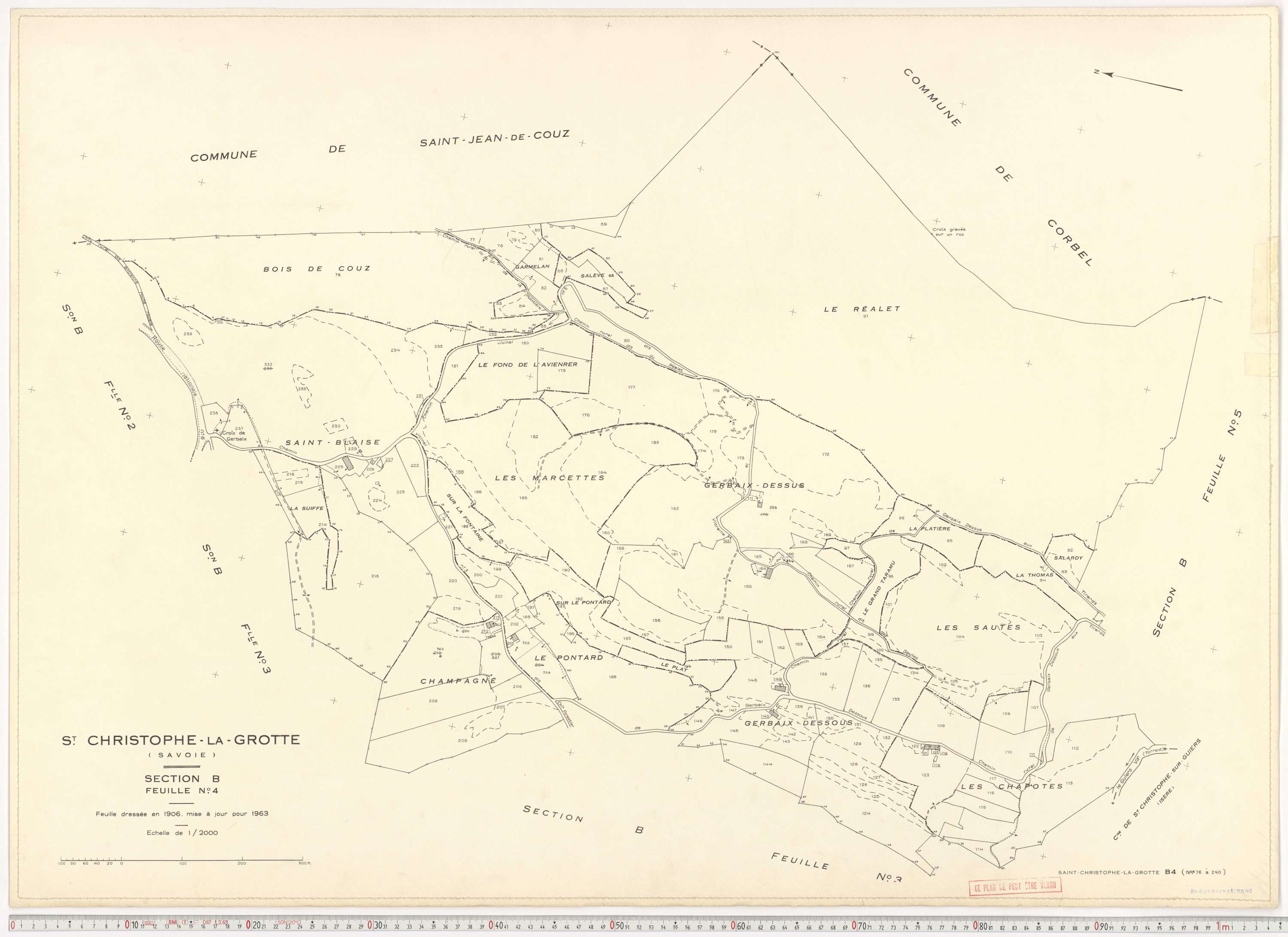 Saint-Christophe - Plans cadastraux du cadastre rénové en 1963 et mis à jour en 1988.