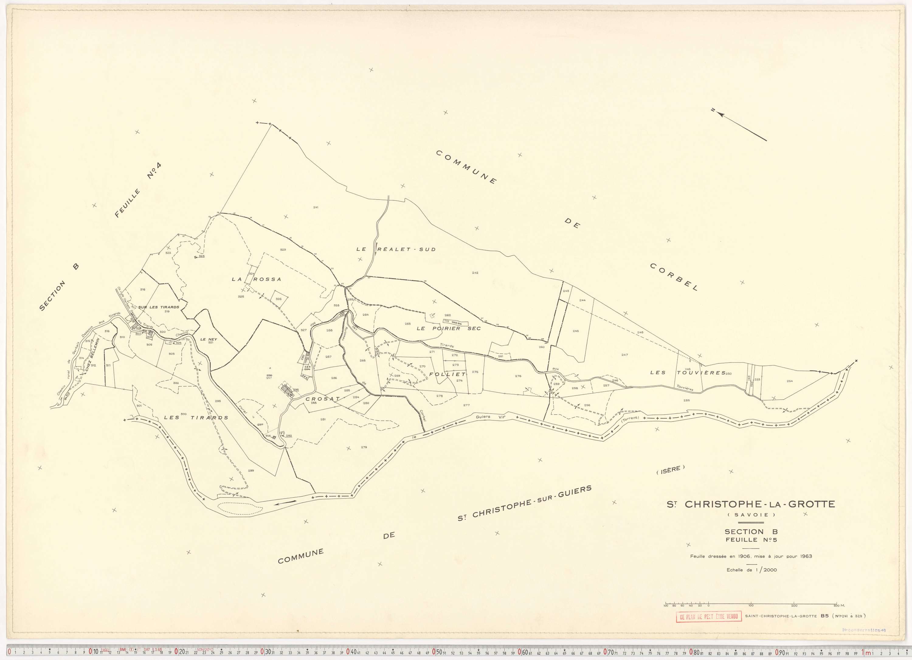 Saint-Christophe - Plans cadastraux du cadastre rénové en 1963 et mis à jour en 1988.