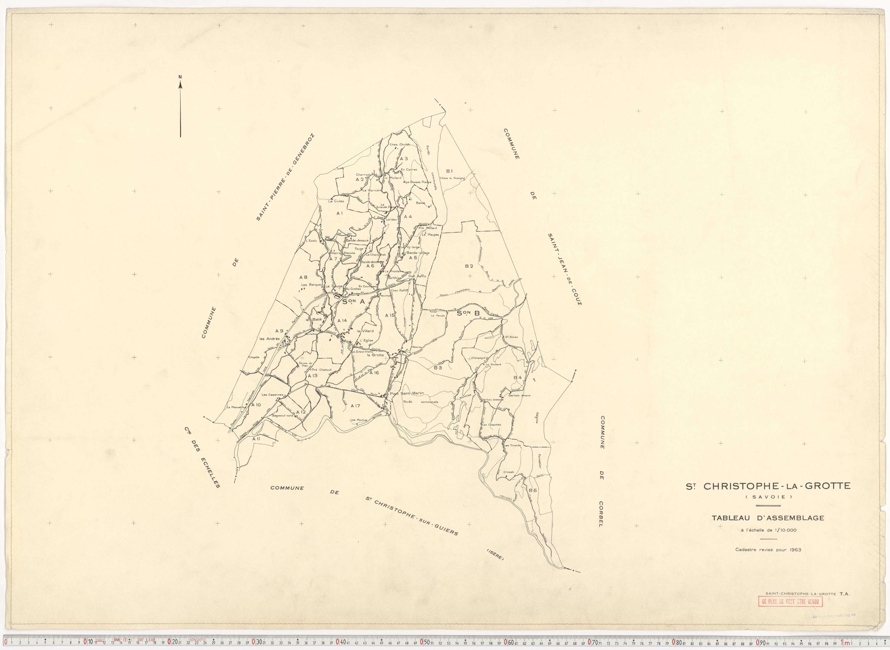 Saint-Christophe - Plans cadastraux du cadastre rénové en 1963 et mis à jour en 1988.