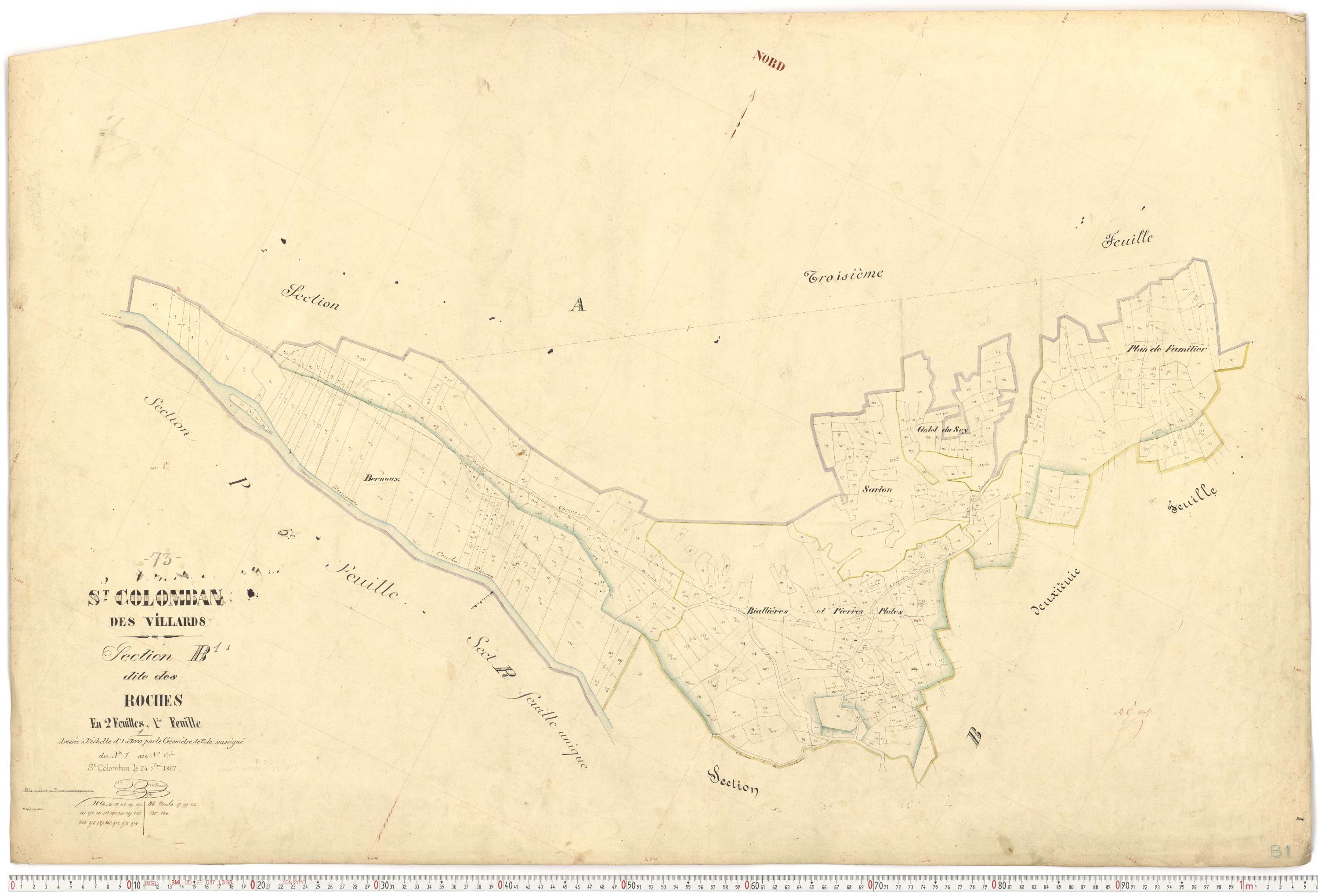 Saint-Colomban-des-Villards - Plans cadastraux du premier cadastre français.