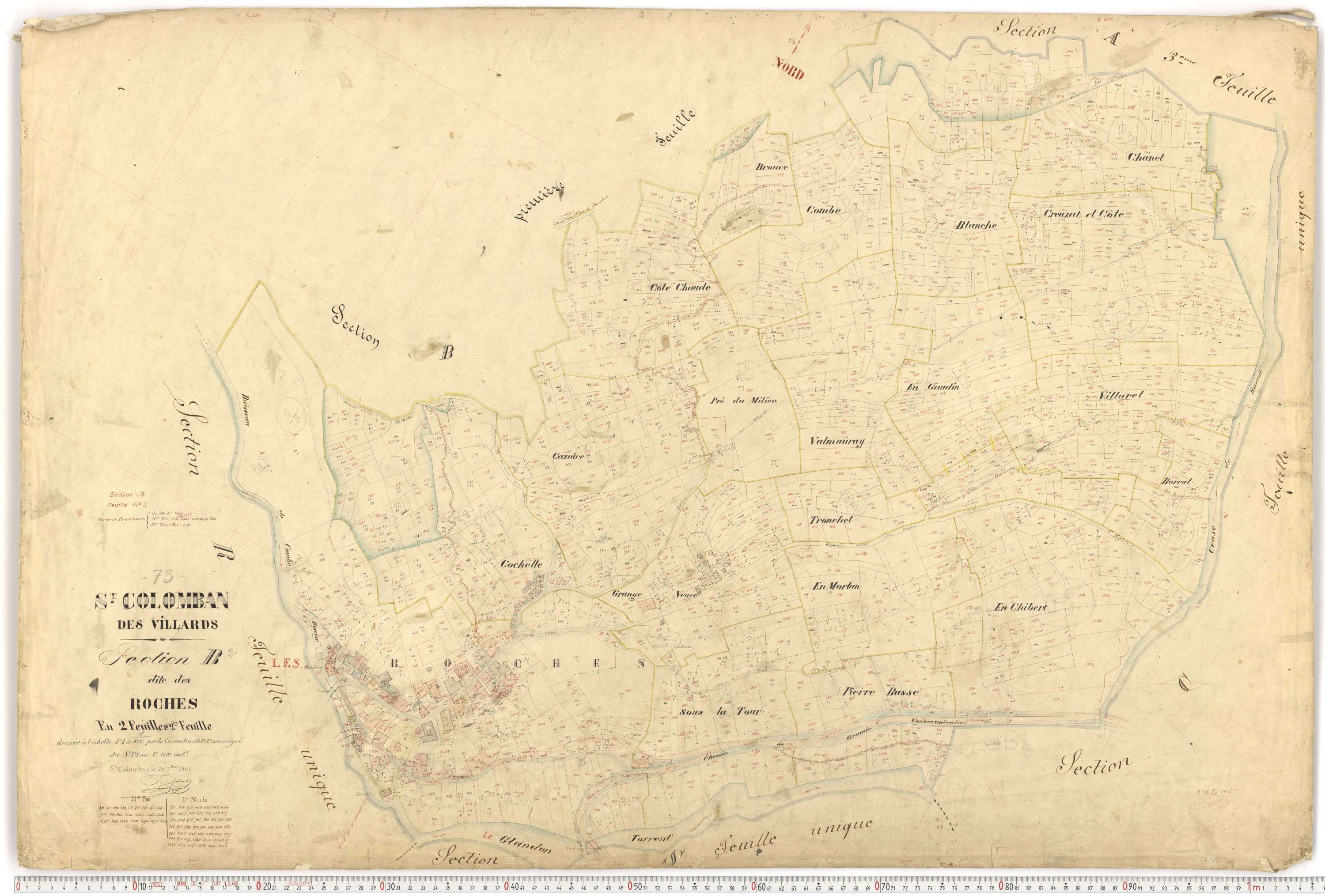 Saint-Colomban-des-Villards - Plans cadastraux du premier cadastre français.