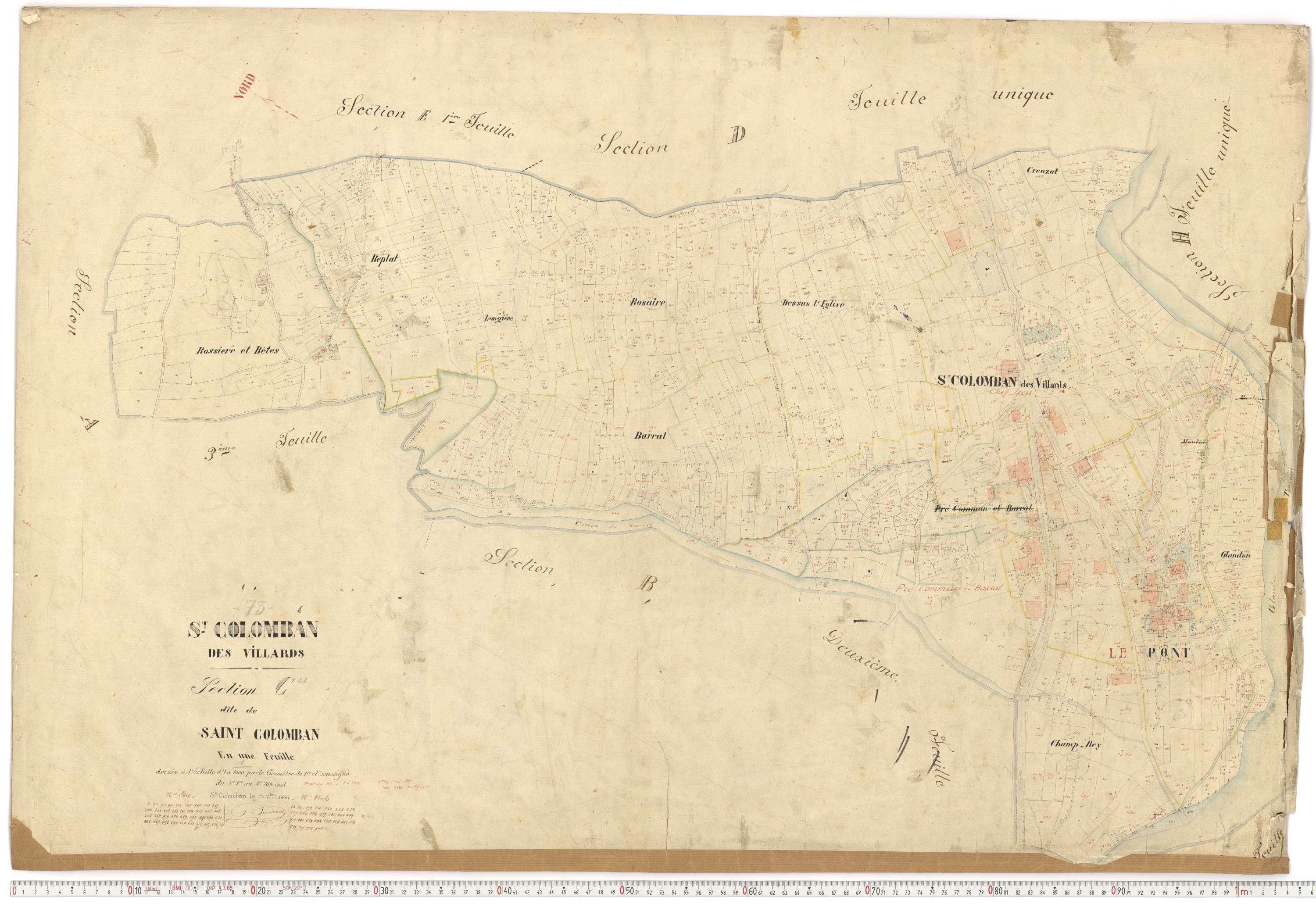 Saint-Colomban-des-Villards - Plans cadastraux du premier cadastre français.