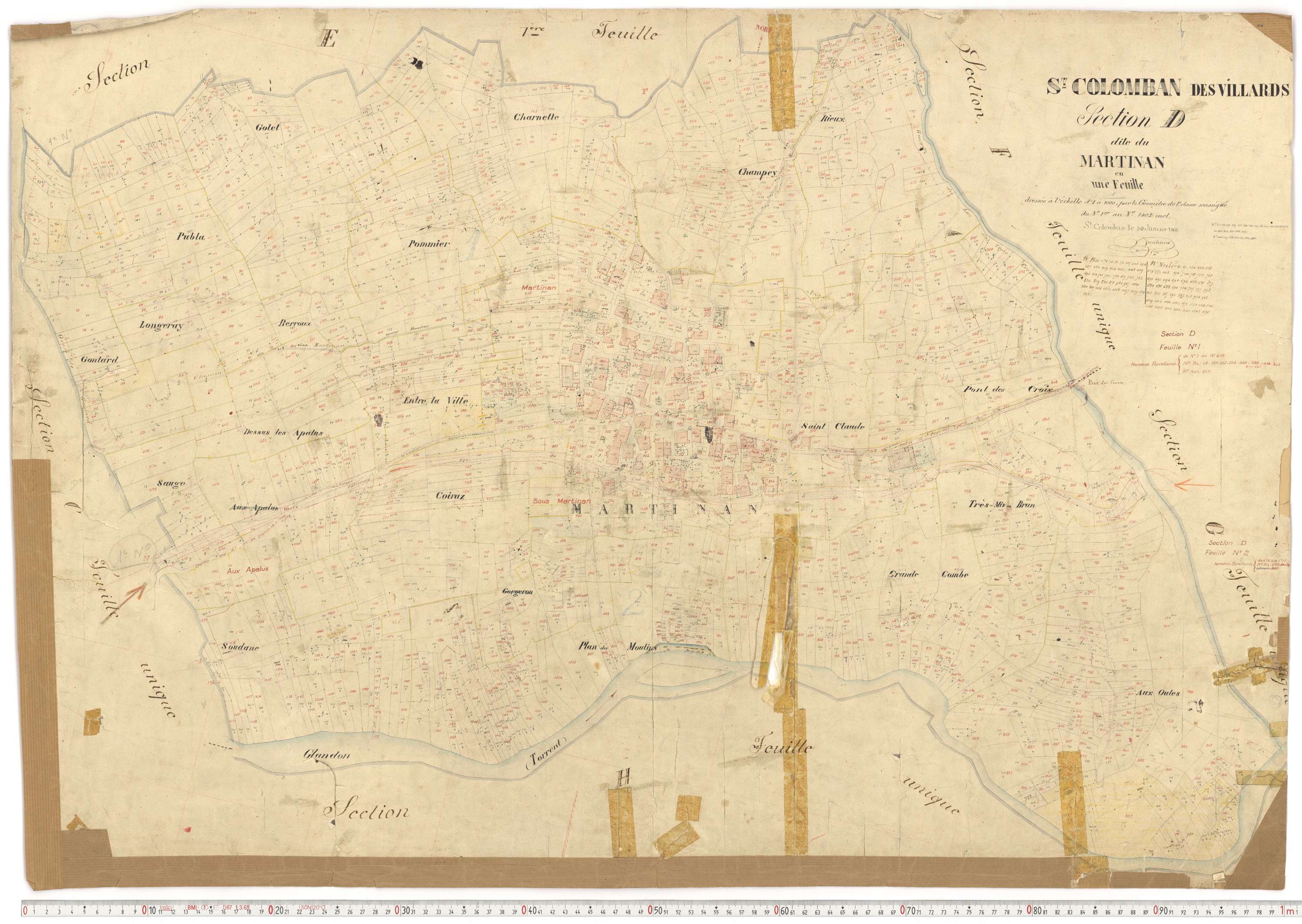 Saint-Colomban-des-Villards - Plans cadastraux du premier cadastre français.