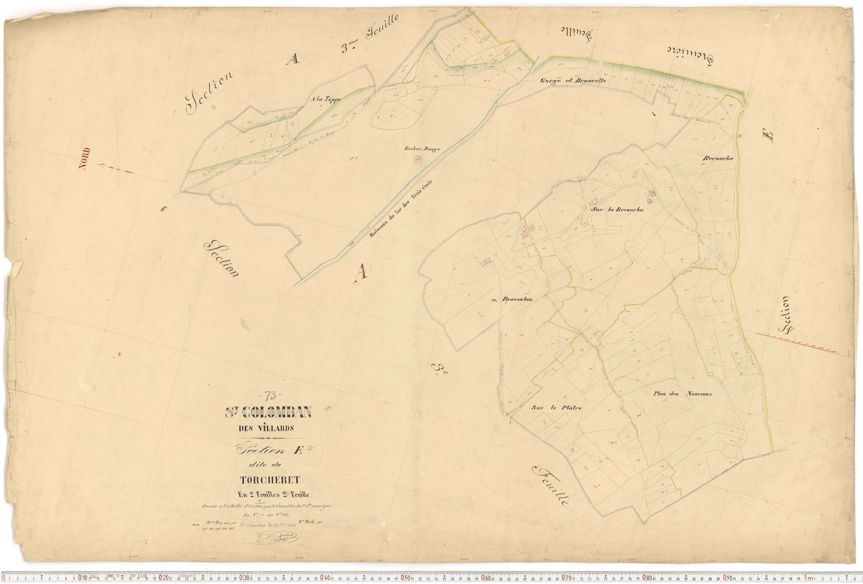Saint-Colomban-des-Villards - Plans cadastraux du premier cadastre français.