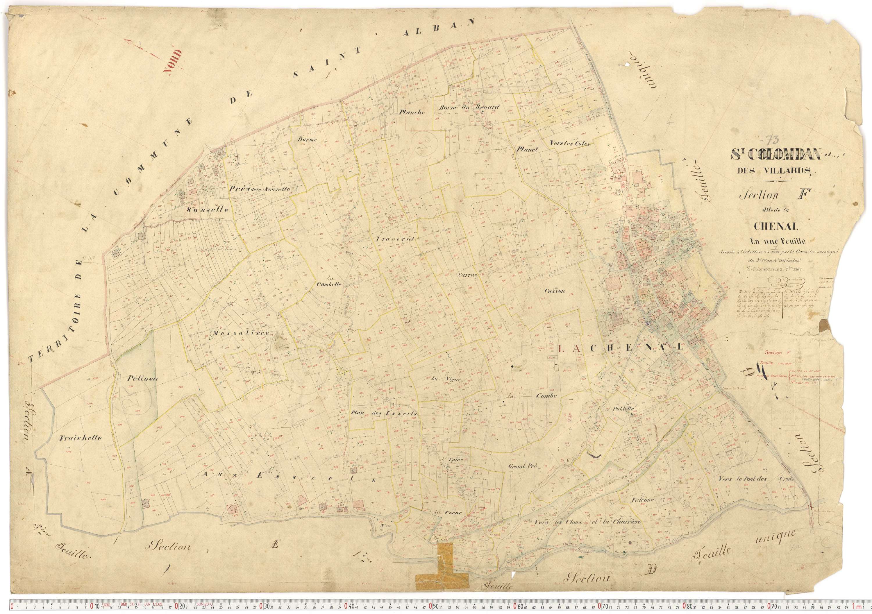 Saint-Colomban-des-Villards - Plans cadastraux du premier cadastre français.