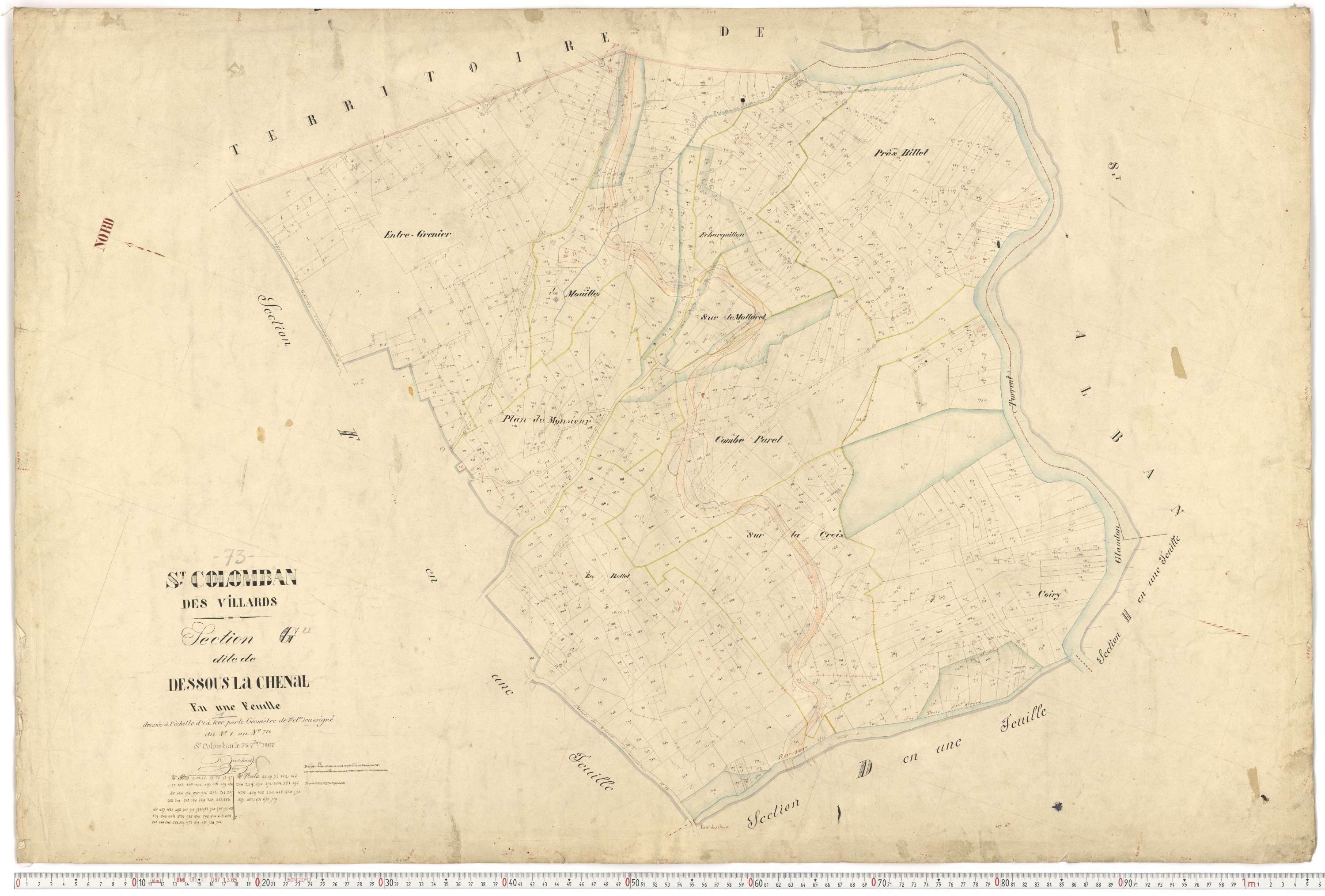 Saint-Colomban-des-Villards - Plans cadastraux du premier cadastre français.