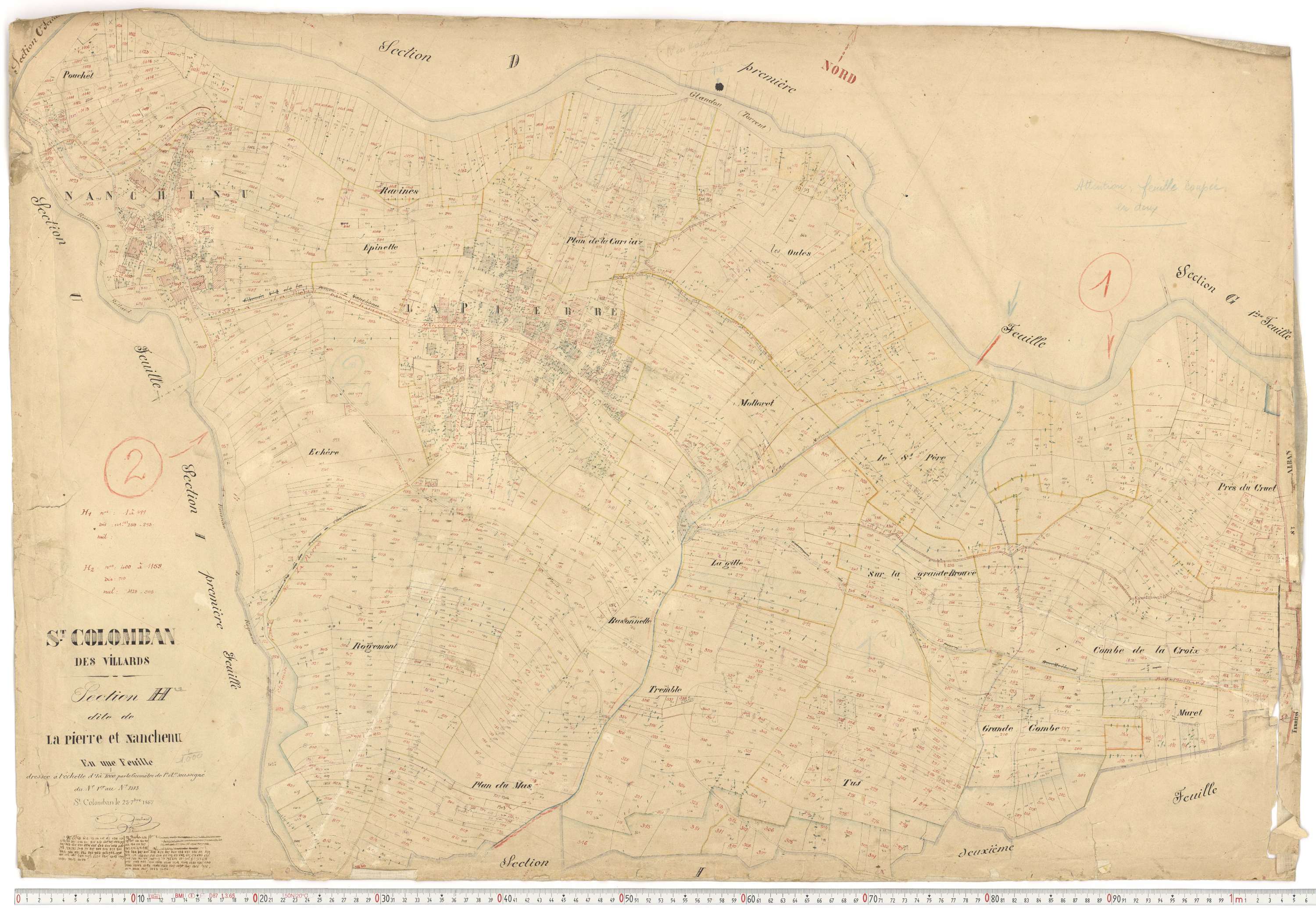 Saint-Colomban-des-Villards - Plans cadastraux du premier cadastre français.