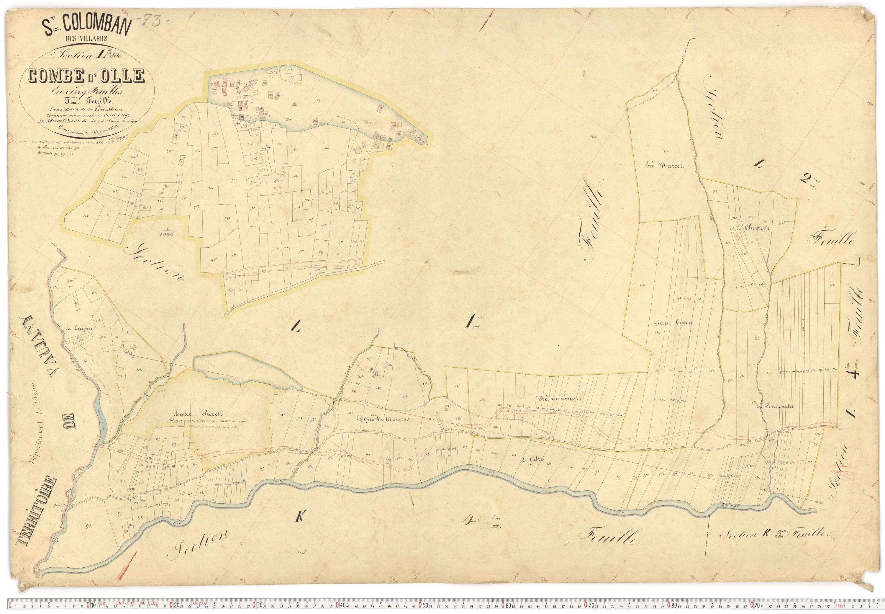 Saint-Colomban-des-Villards - Plans cadastraux du premier cadastre français.