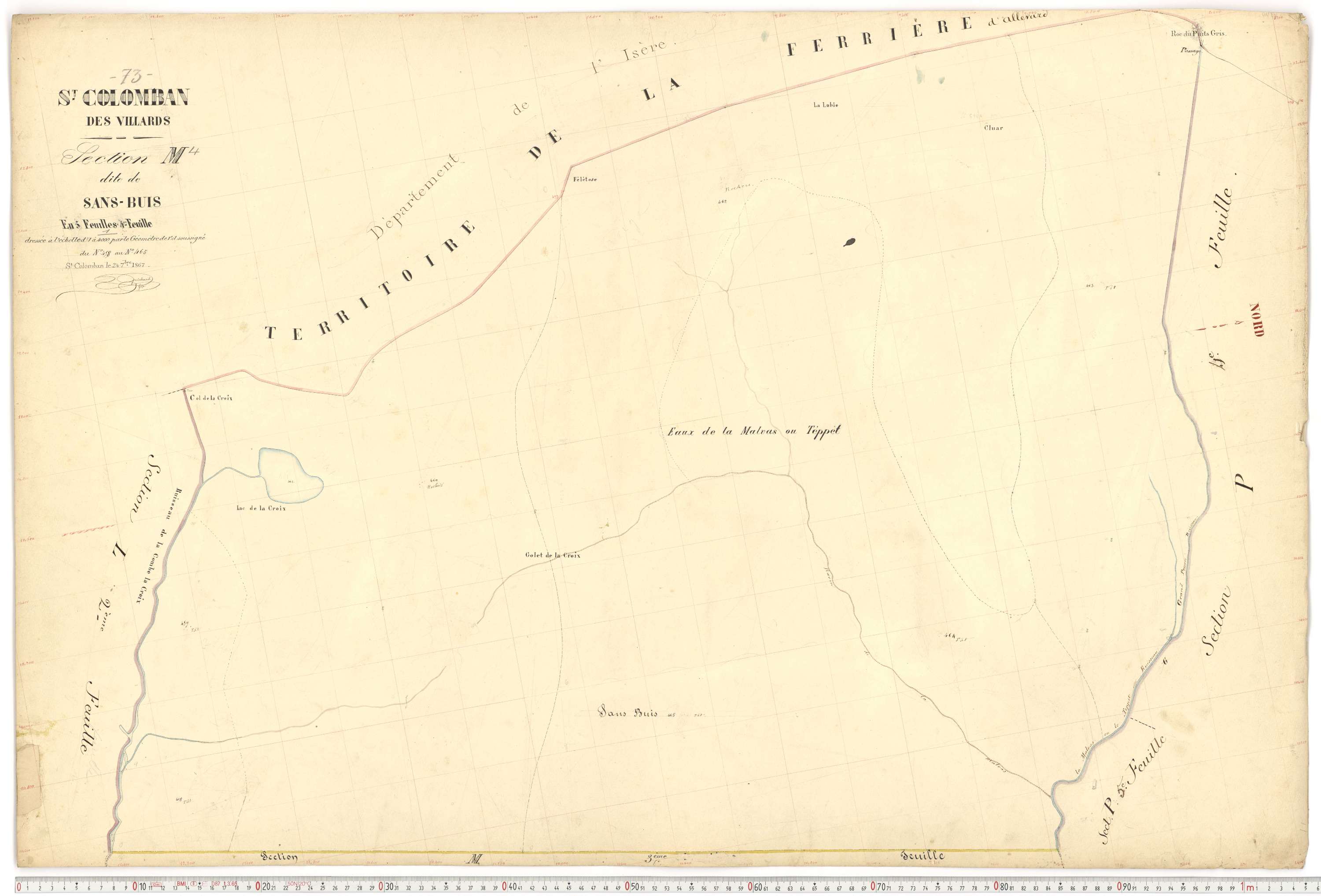 Saint-Colomban-des-Villards - Plans cadastraux du premier cadastre français.