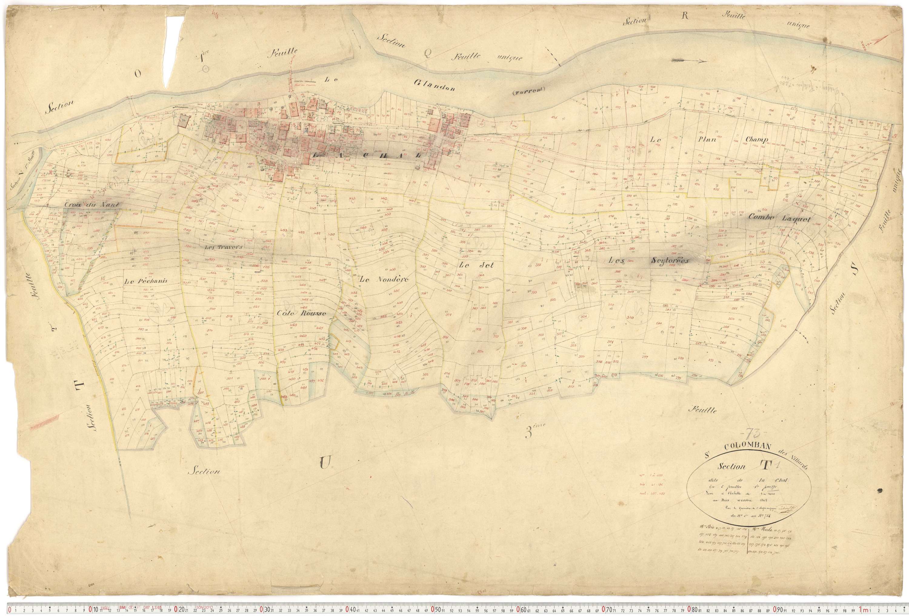 Saint-Colomban-des-Villards - Plans cadastraux du premier cadastre français.