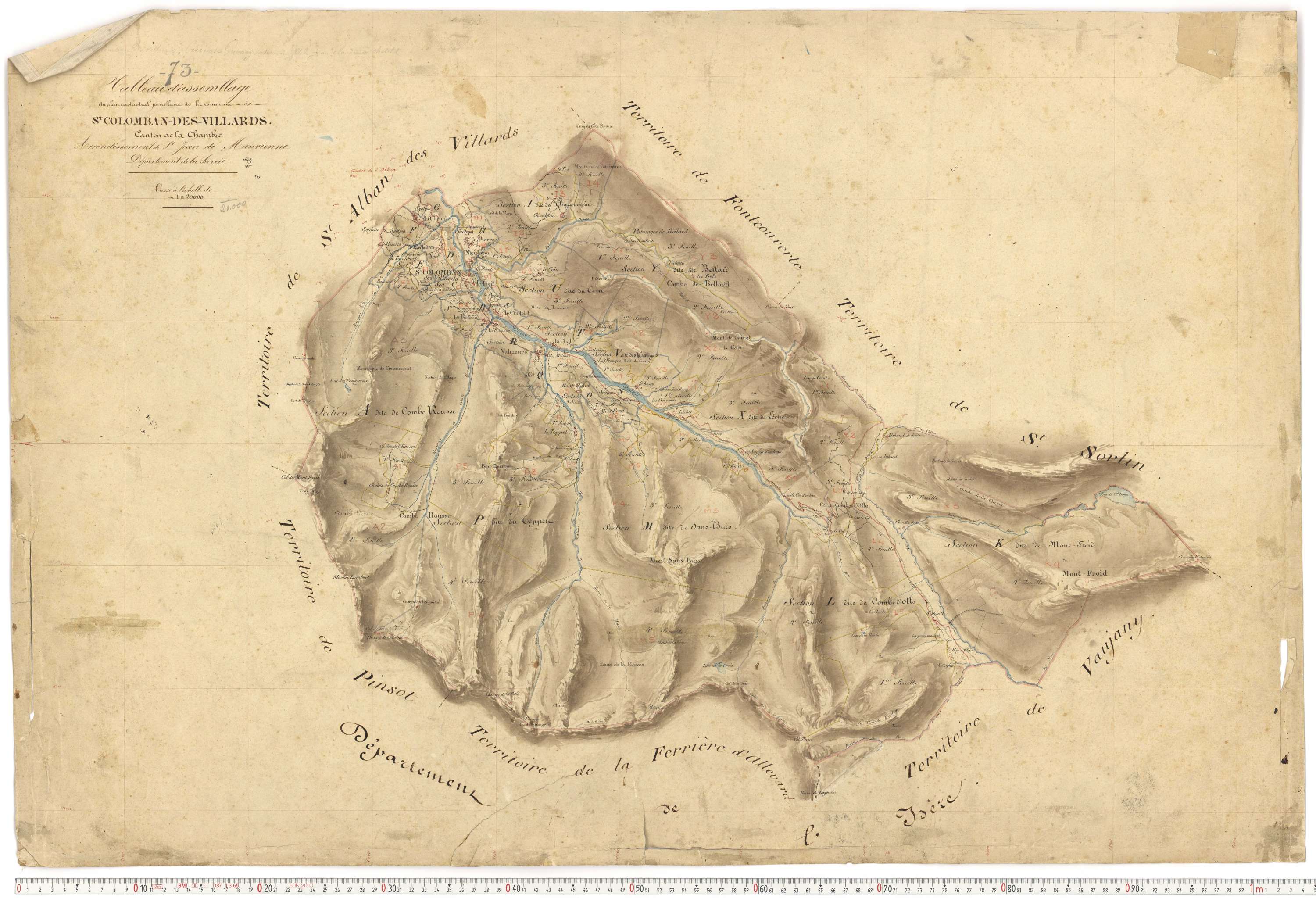 Saint-Colomban-des-Villards - Plans cadastraux du premier cadastre français.