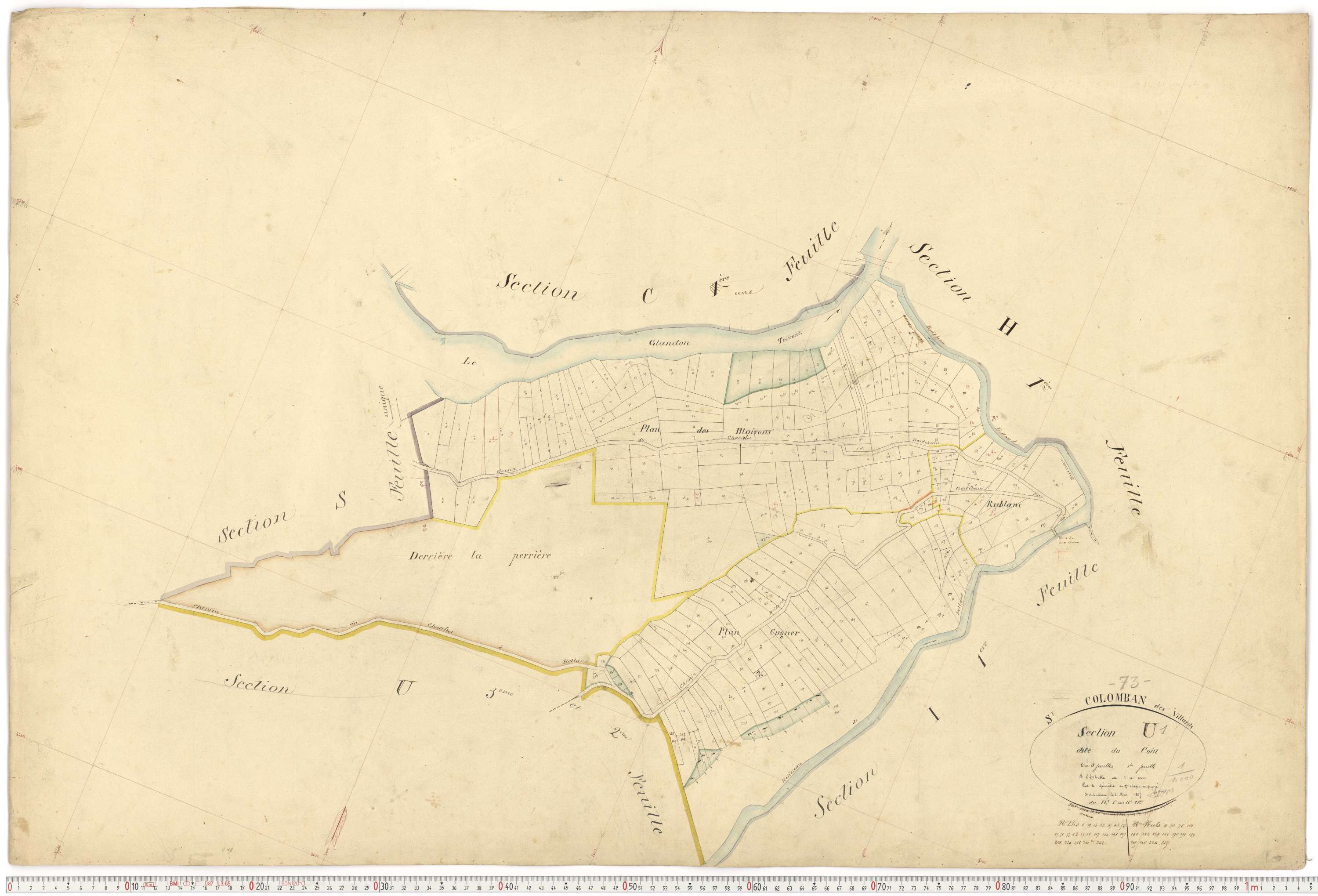 Saint-Colomban-des-Villards - Plans cadastraux du premier cadastre français.