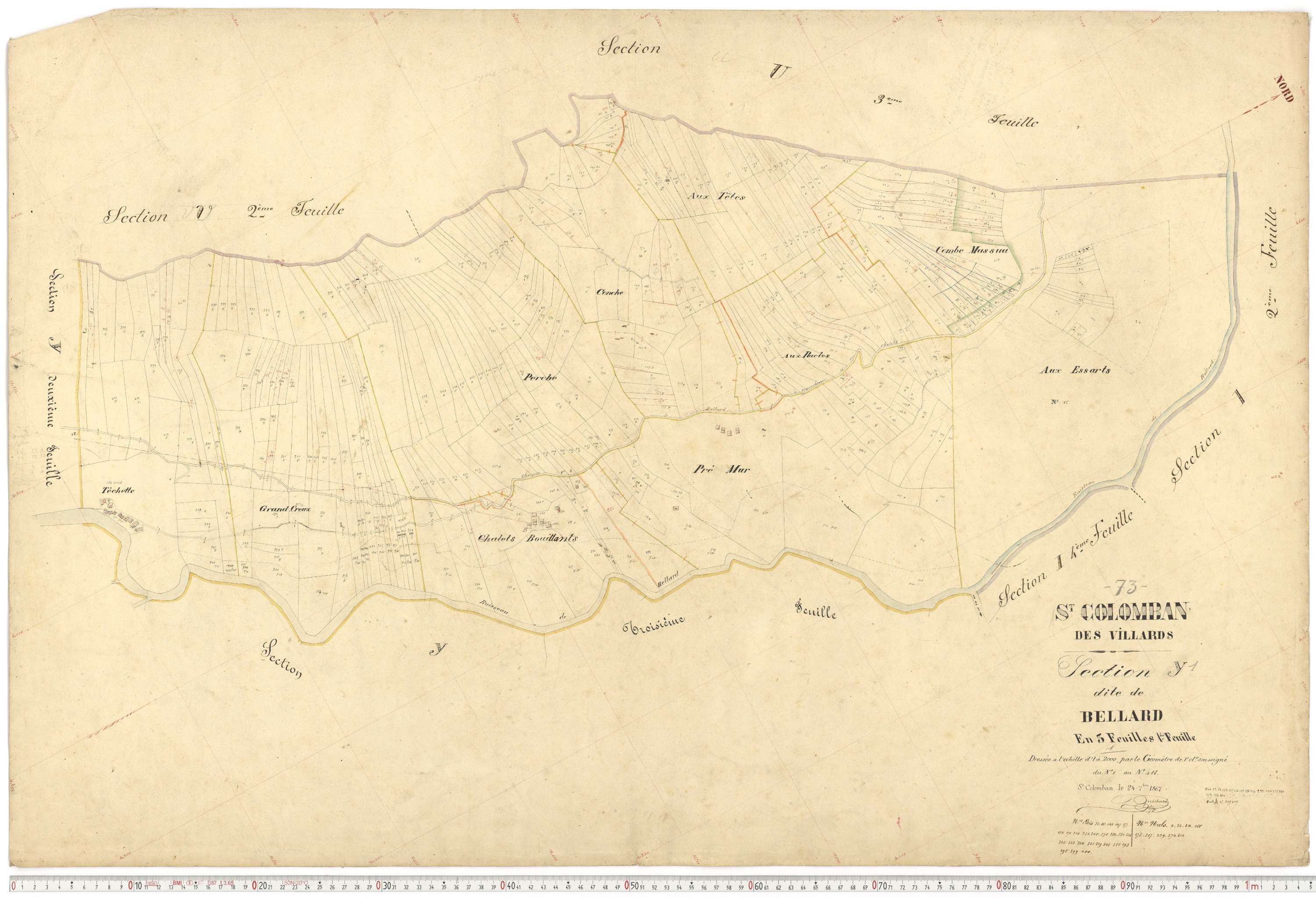 Saint-Colomban-des-Villards - Plans cadastraux du premier cadastre français.