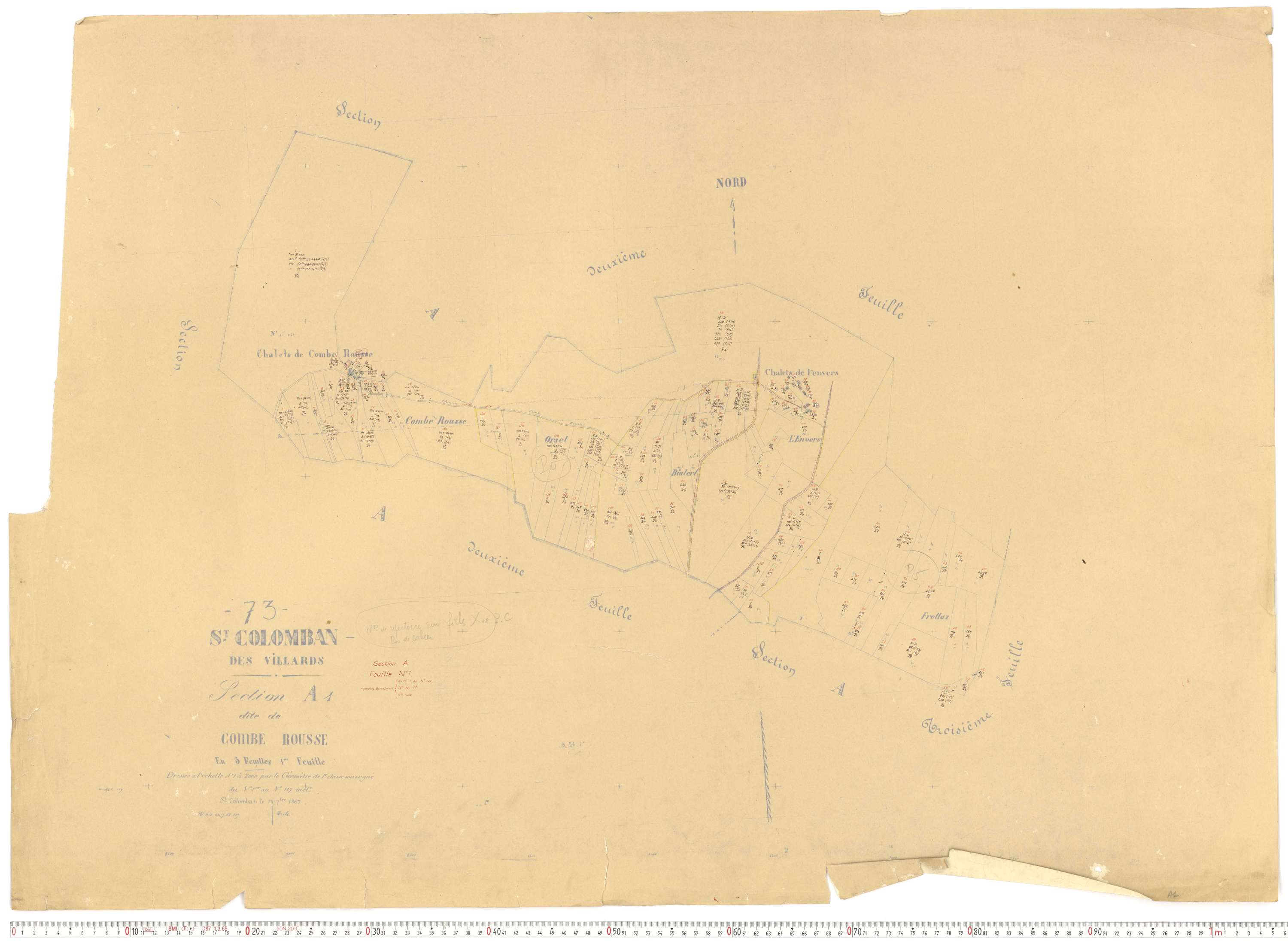 Saint-Colomban-des-Villards - Plans cadastraux du cadastre rénové.