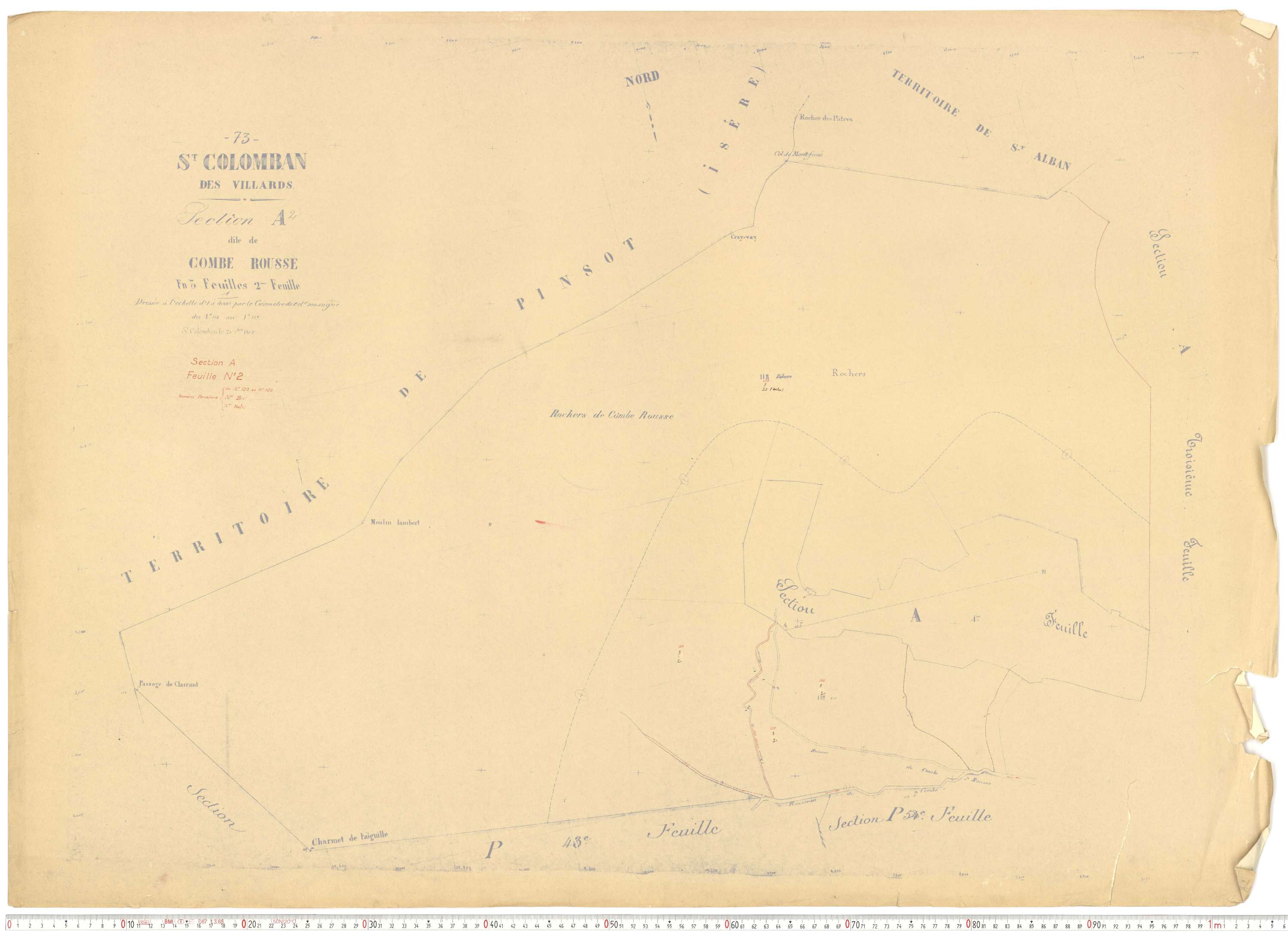 Saint-Colomban-des-Villards - Plans cadastraux du cadastre rénové.