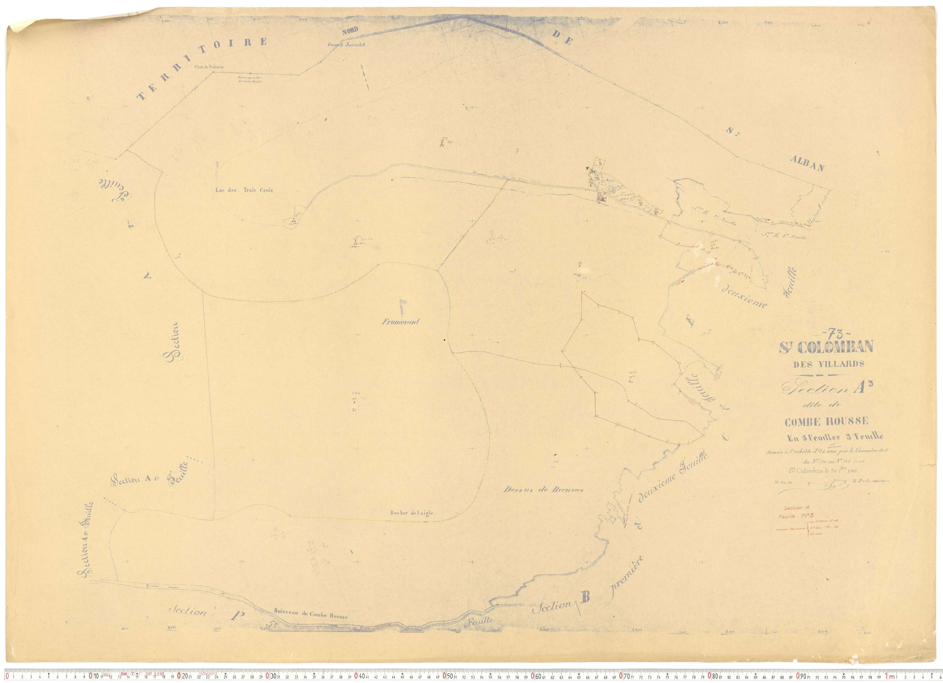 Saint-Colomban-des-Villards - Plans cadastraux du cadastre rénové.