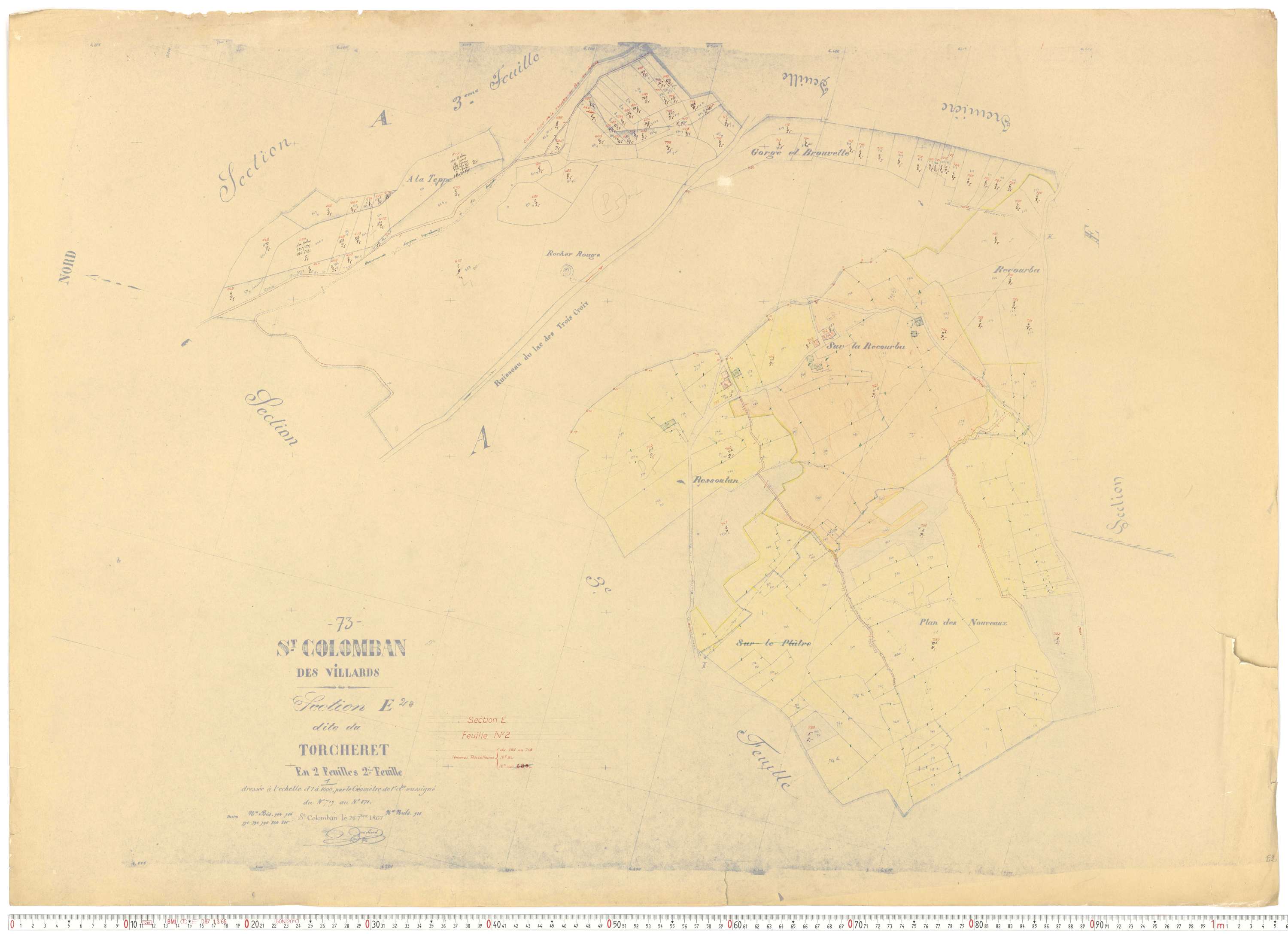 Saint-Colomban-des-Villards - Plans cadastraux du cadastre rénové.