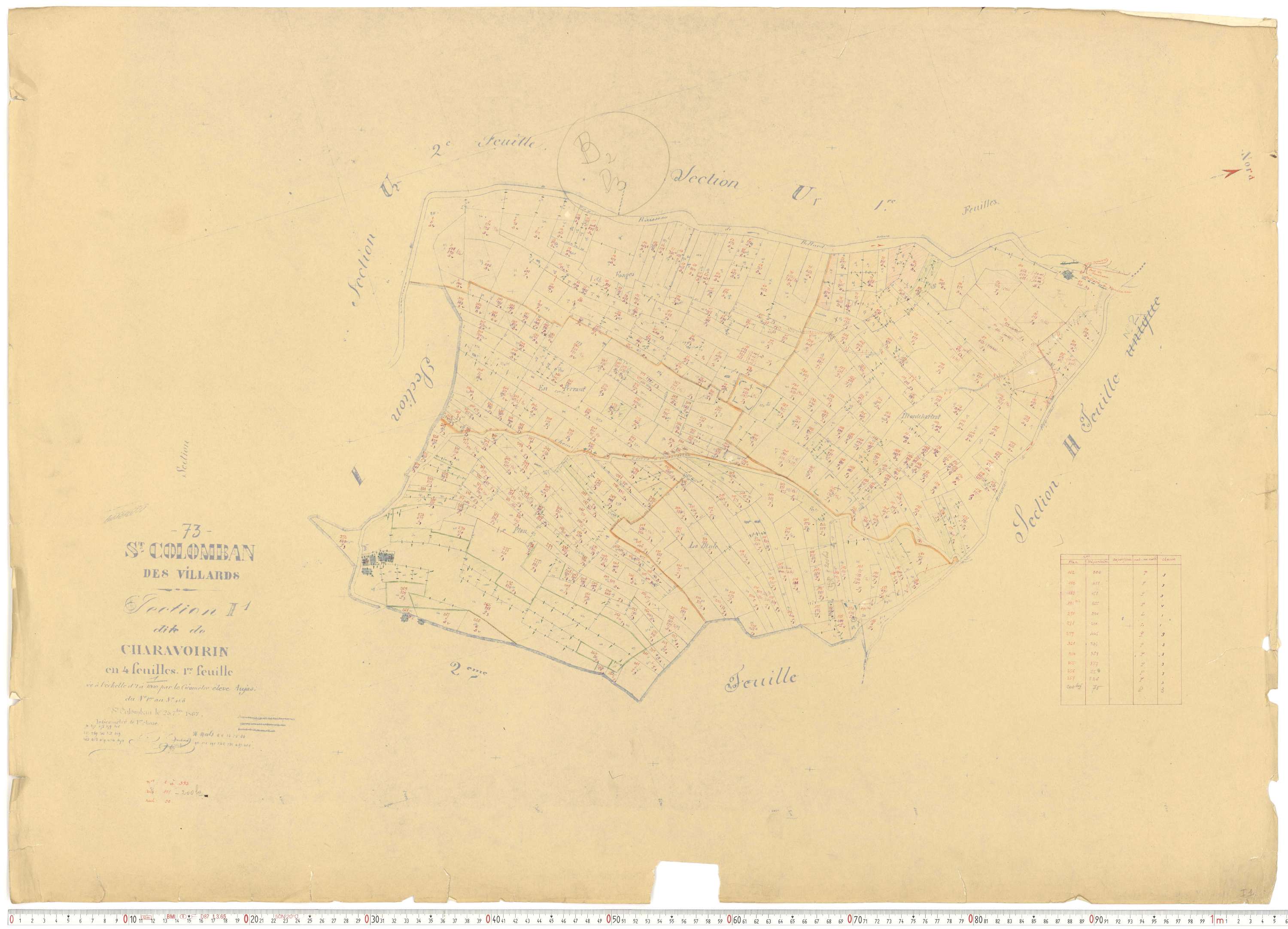 Saint-Colomban-des-Villards - Plans cadastraux du cadastre rénové.