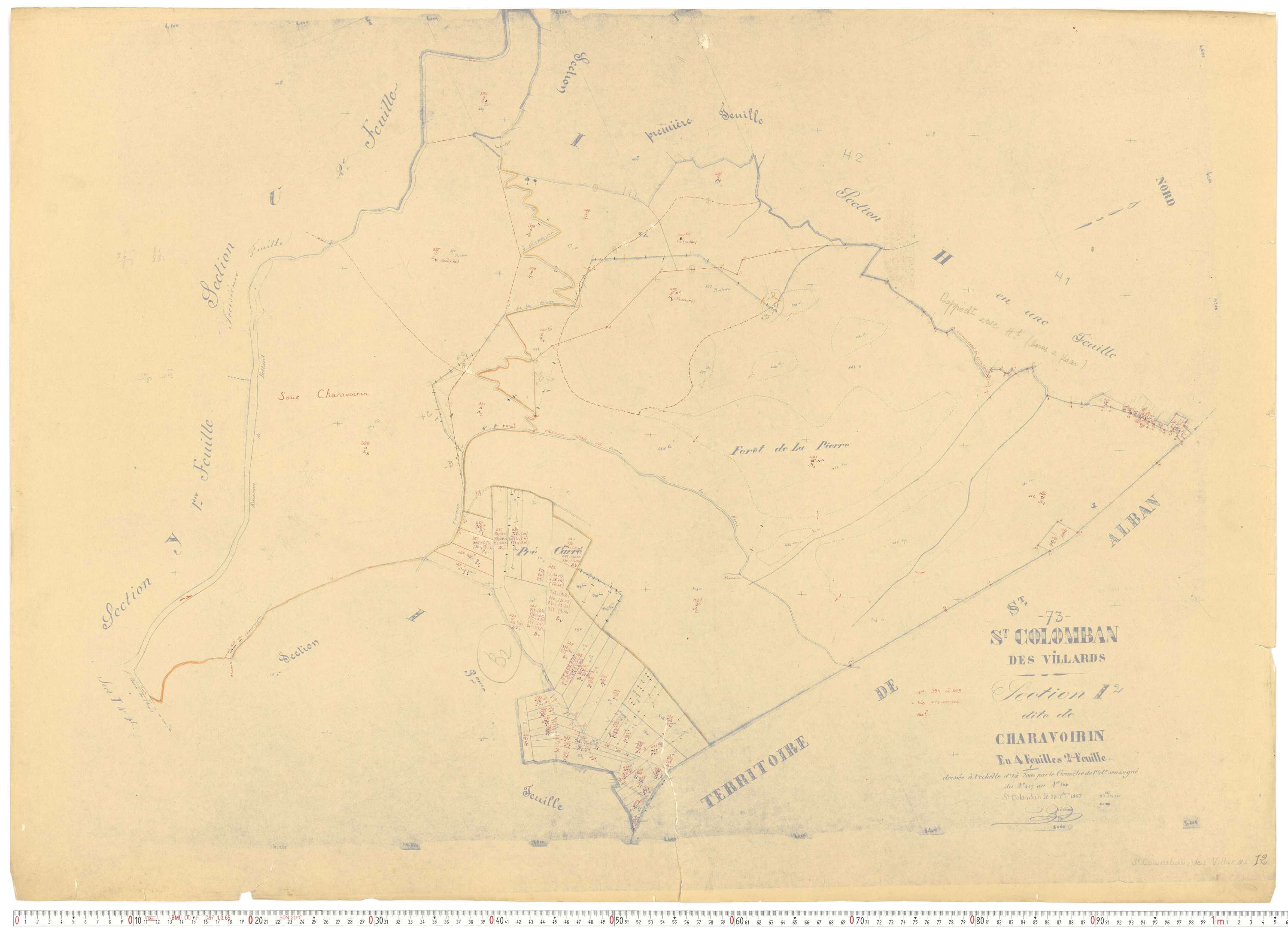 Saint-Colomban-des-Villards - Plans cadastraux du cadastre rénové.