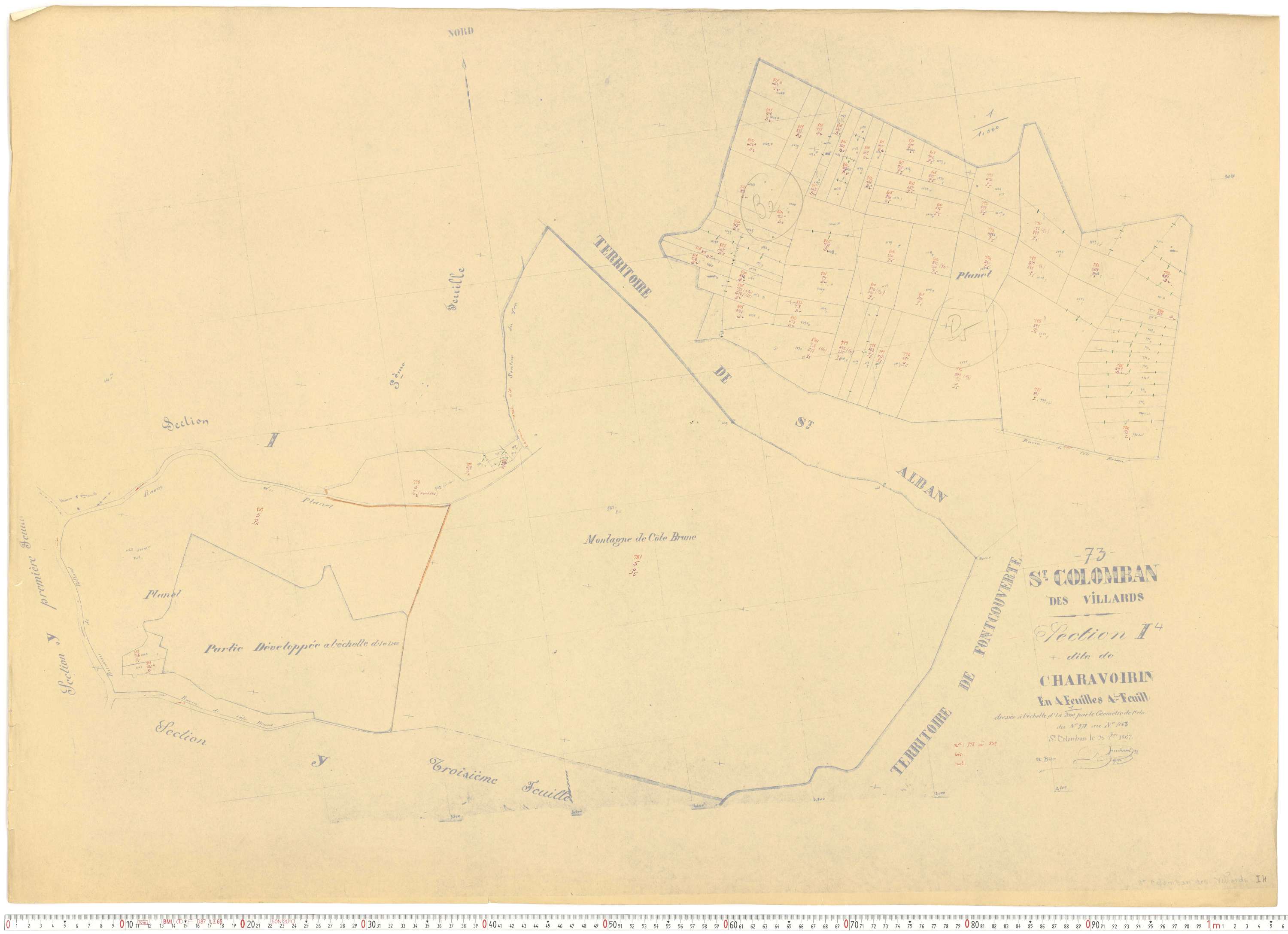 Saint-Colomban-des-Villards - Plans cadastraux du cadastre rénové.