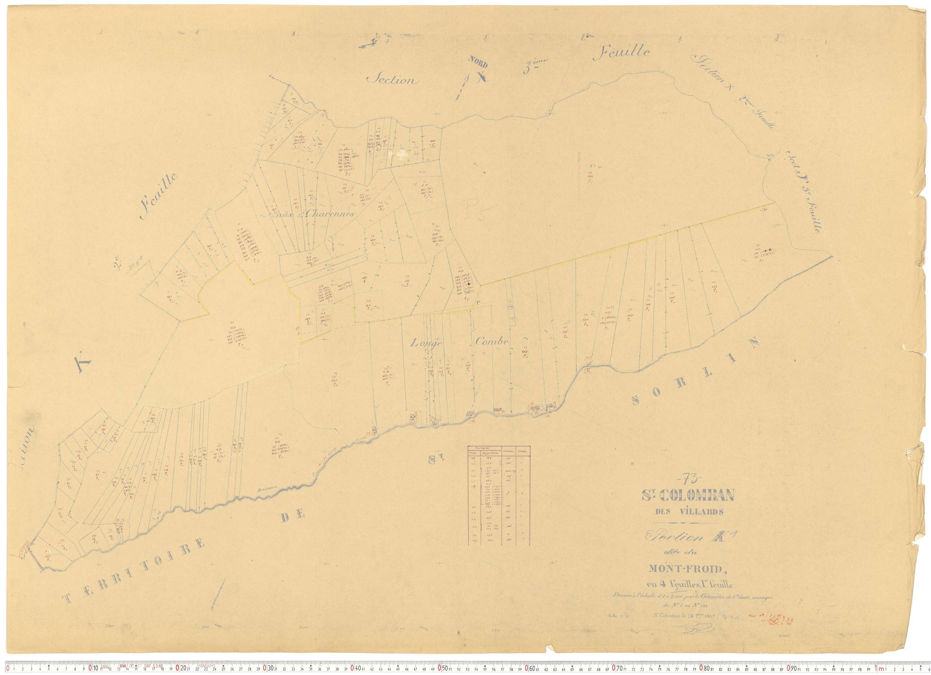 Saint-Colomban-des-Villards - Plans cadastraux du cadastre rénové.